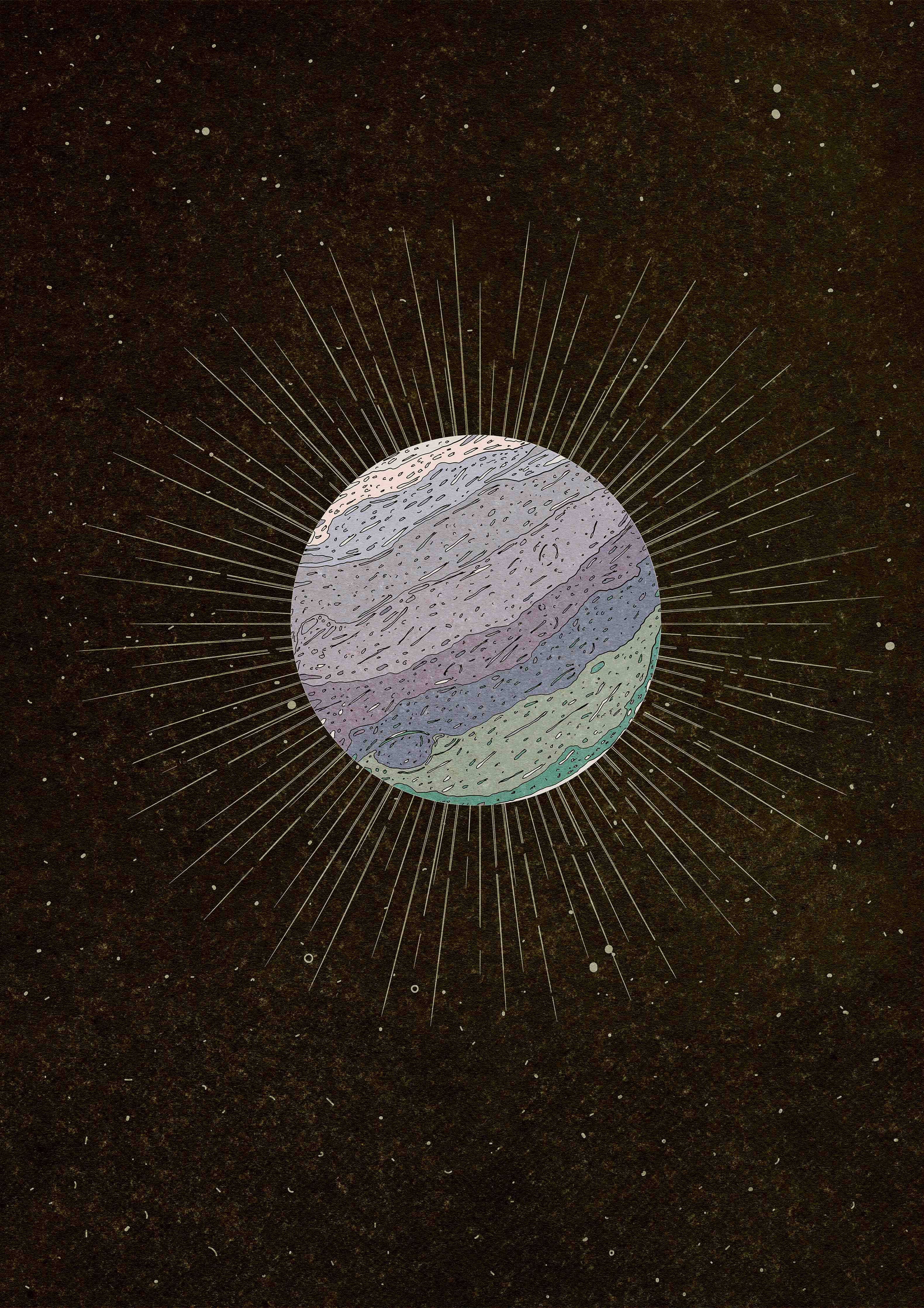 Große Wandbilder-Galaktischer Planet mit Sternenhimmel