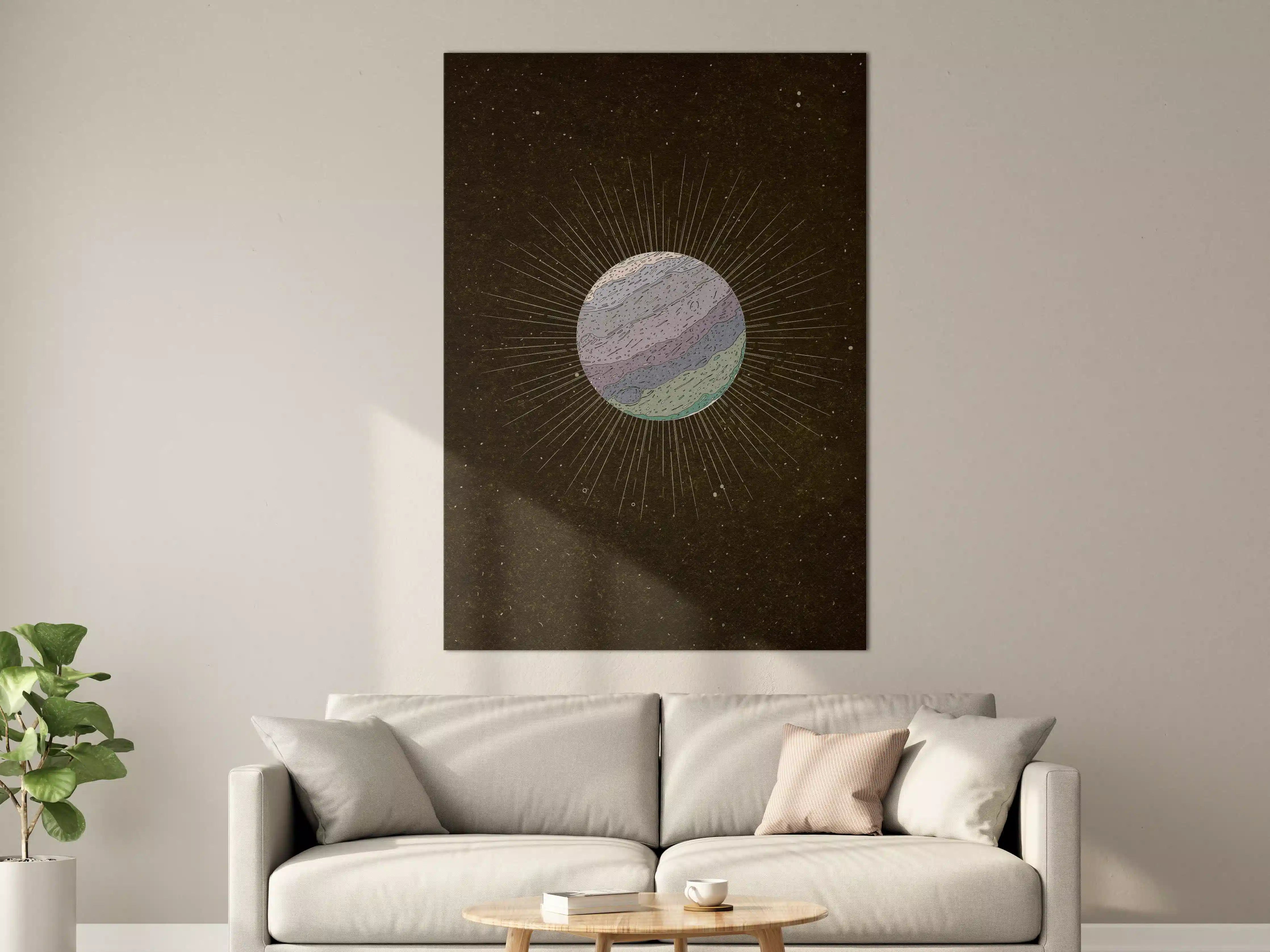Große Wandbilder - Galaktischer Planet mit Sternenhimmel