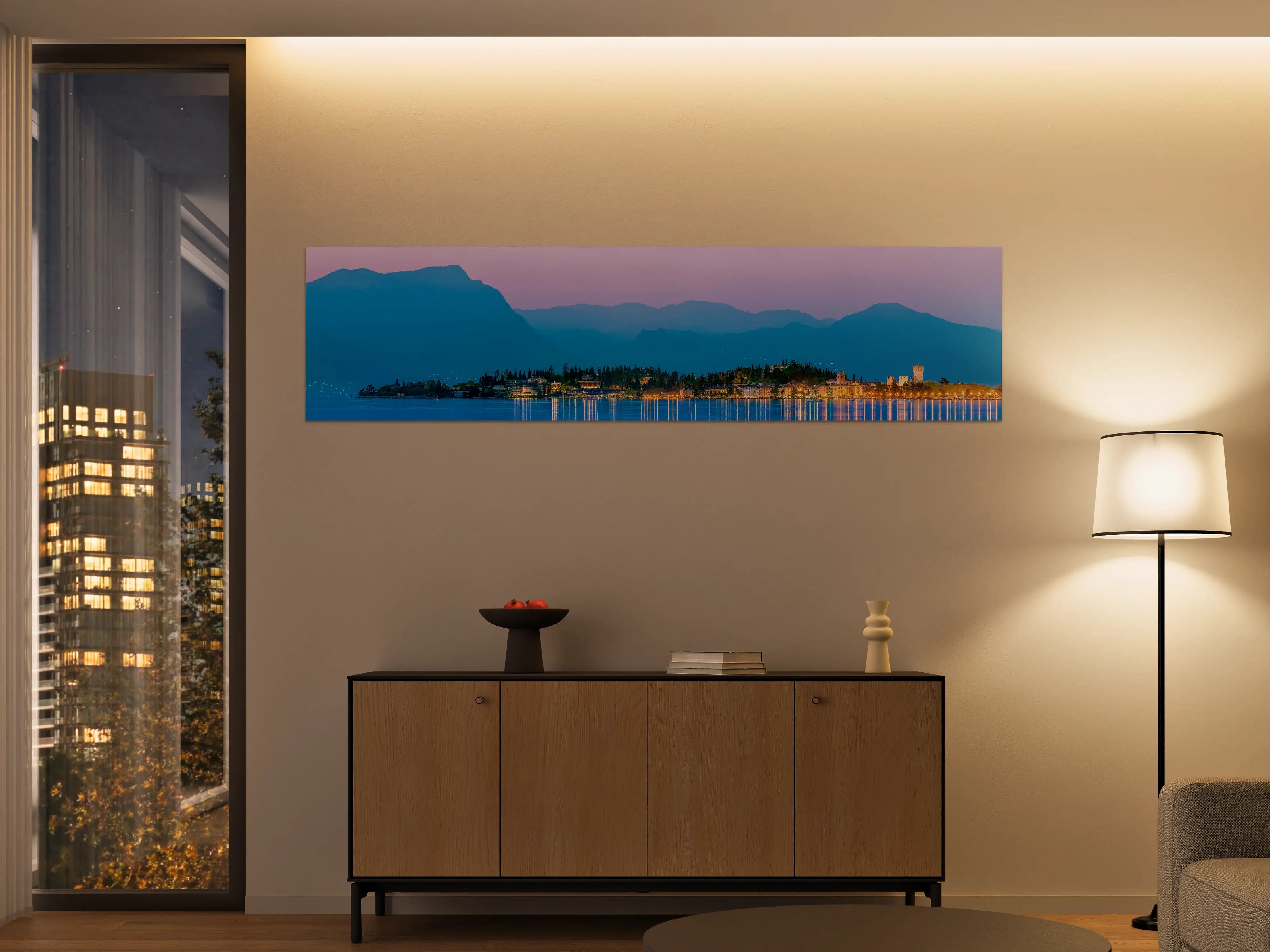 Große Wandbilder - Gardasee Abenddämmerung Panorama