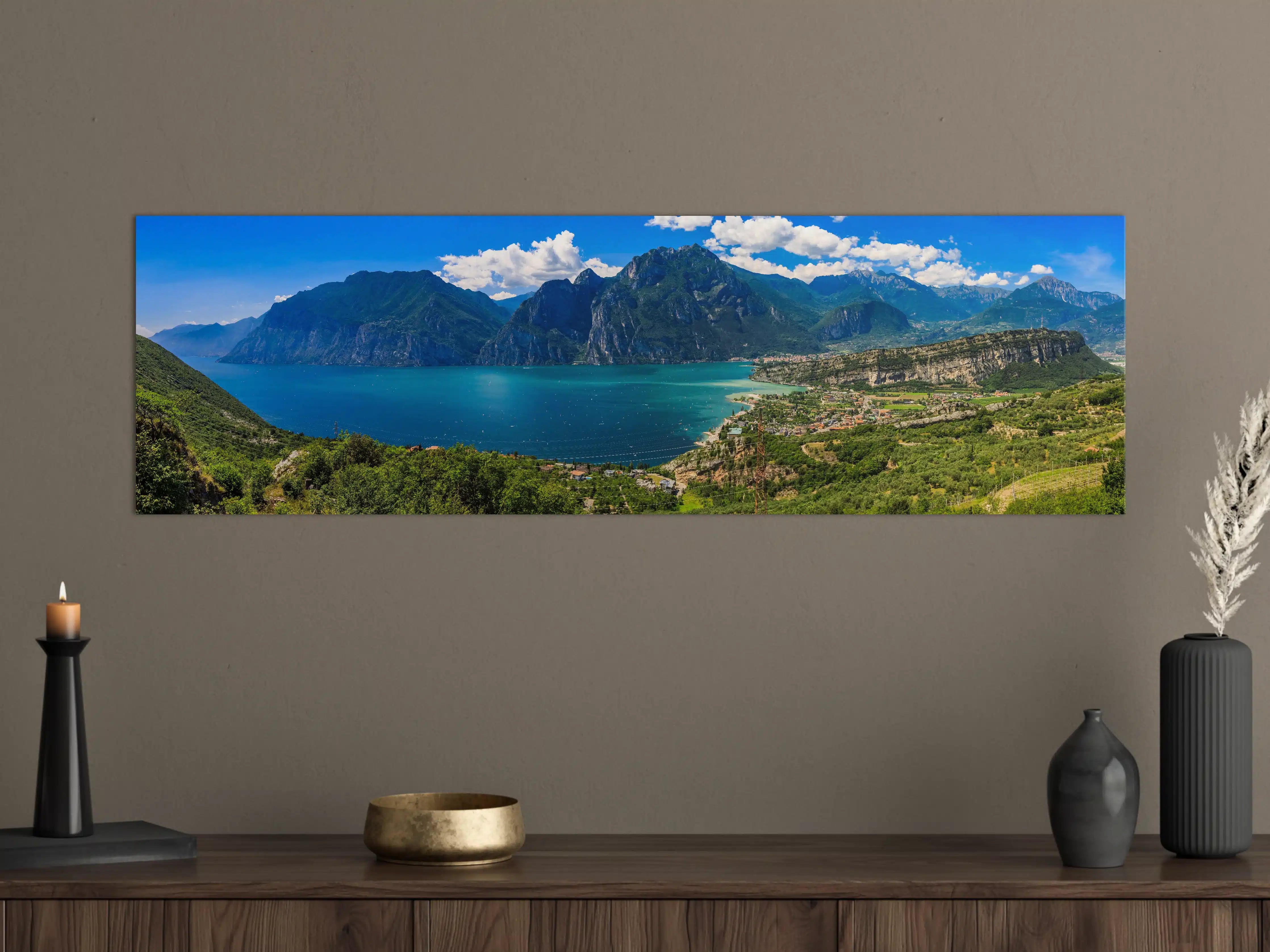 Große Wandbilder - Gardasee Panorama in Blau und Grün
