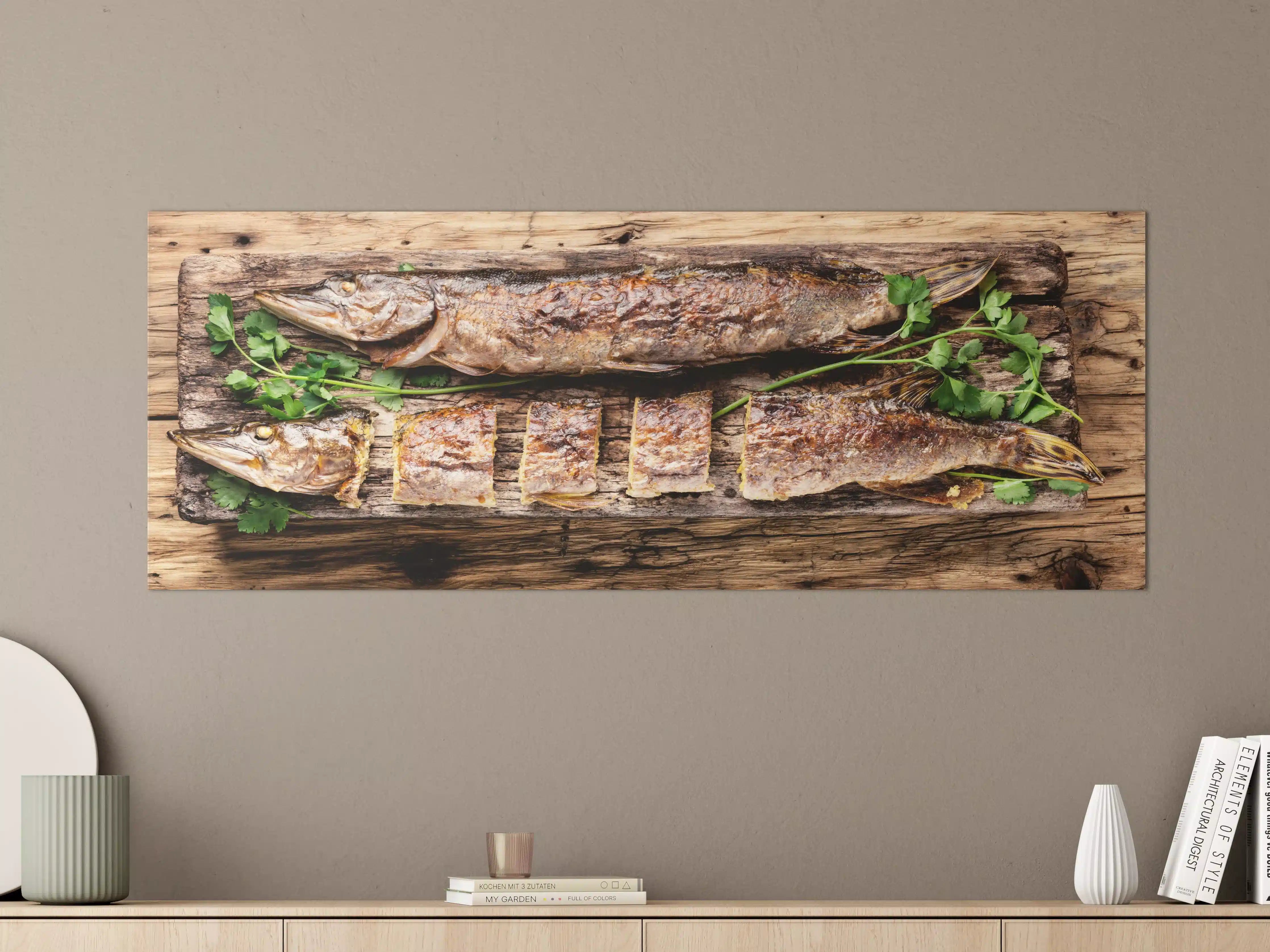 Große Wandbilder - Gebackener Fisch - Hecht