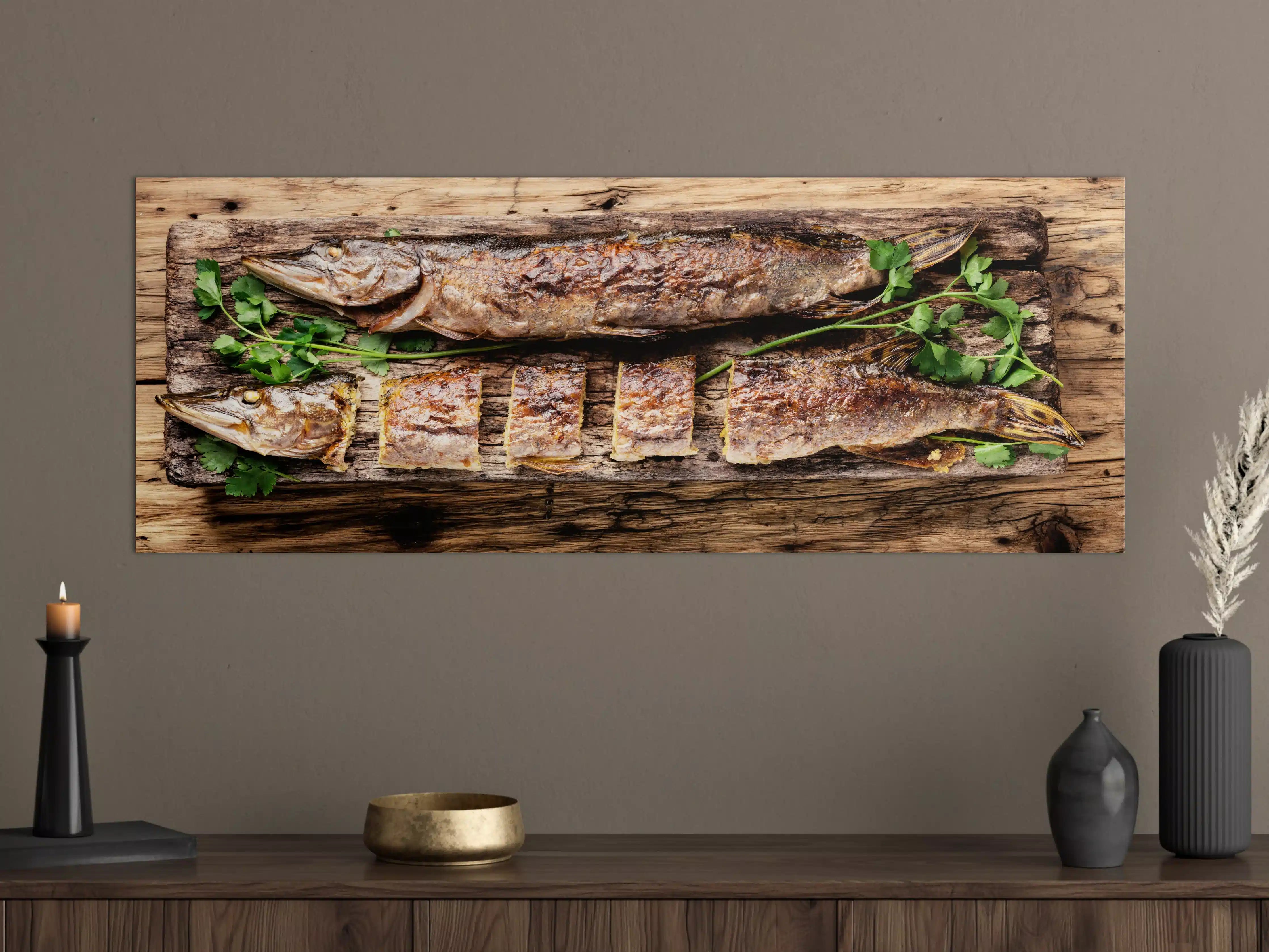Große Wandbilder - Gebackener Fisch - Hecht