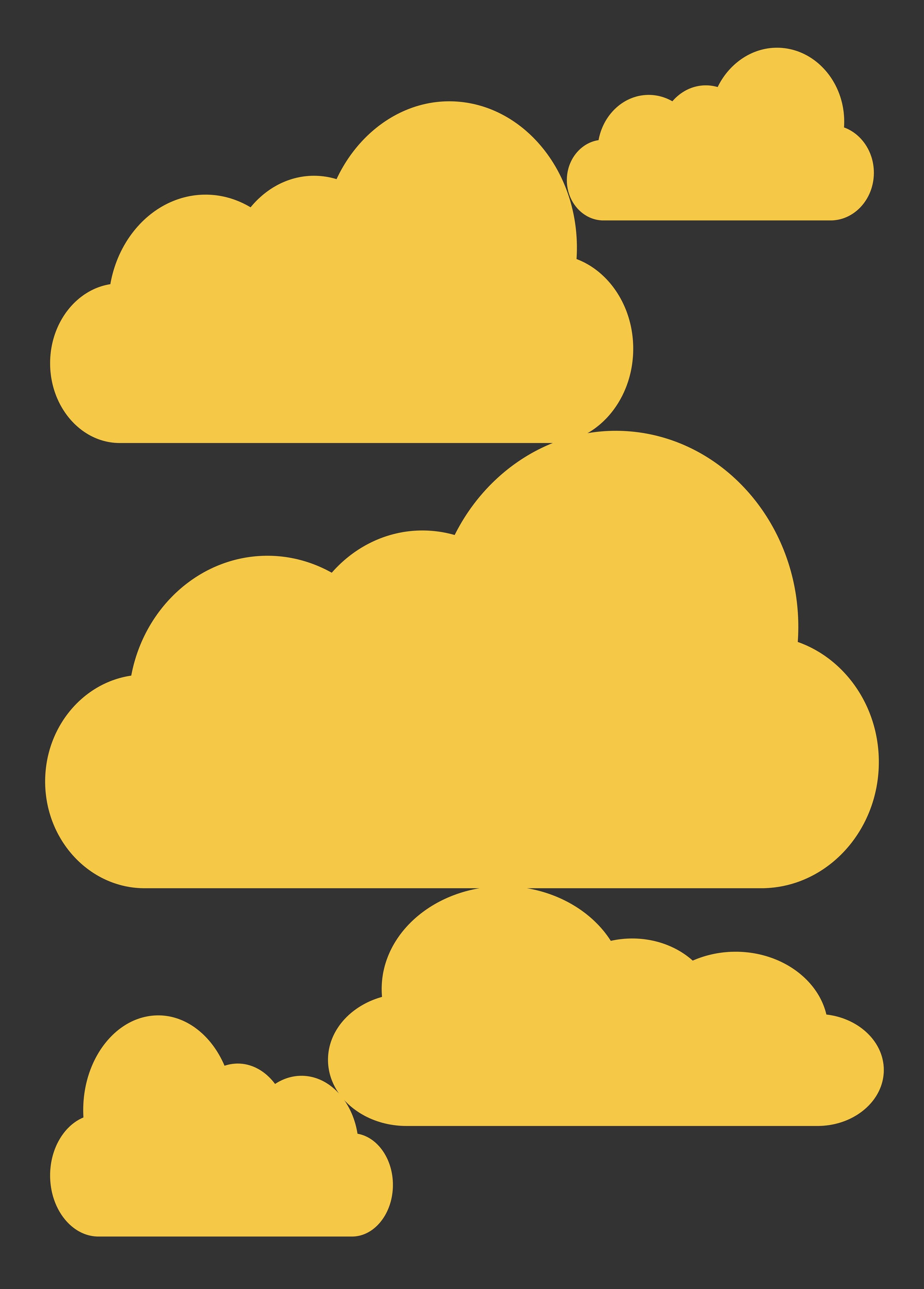Große Wandbilder-Gelbe Wolken auf dunklem Hintergrund