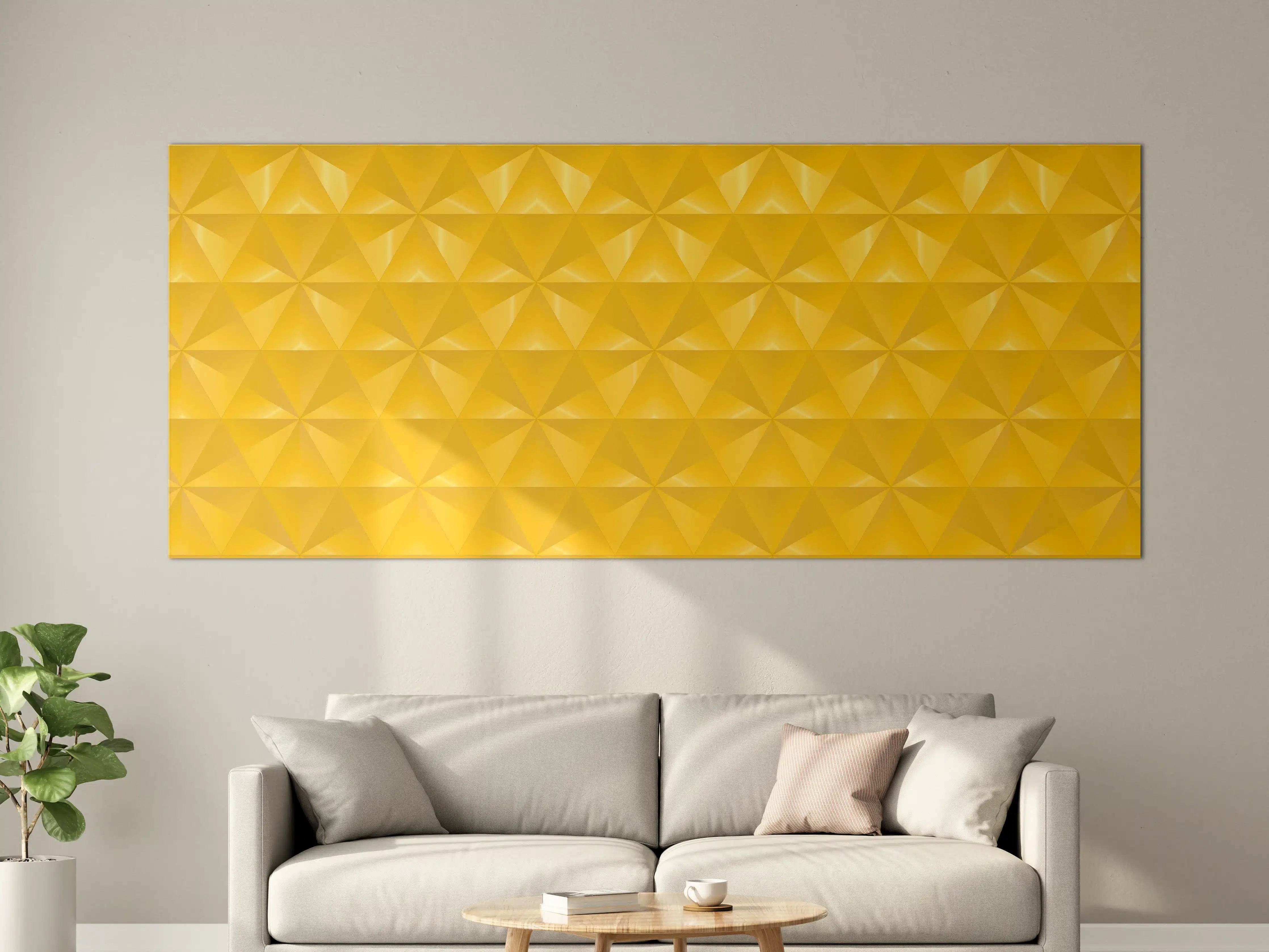 Große Wandbilder - Gelbes Fliesenmuster - Geometrie