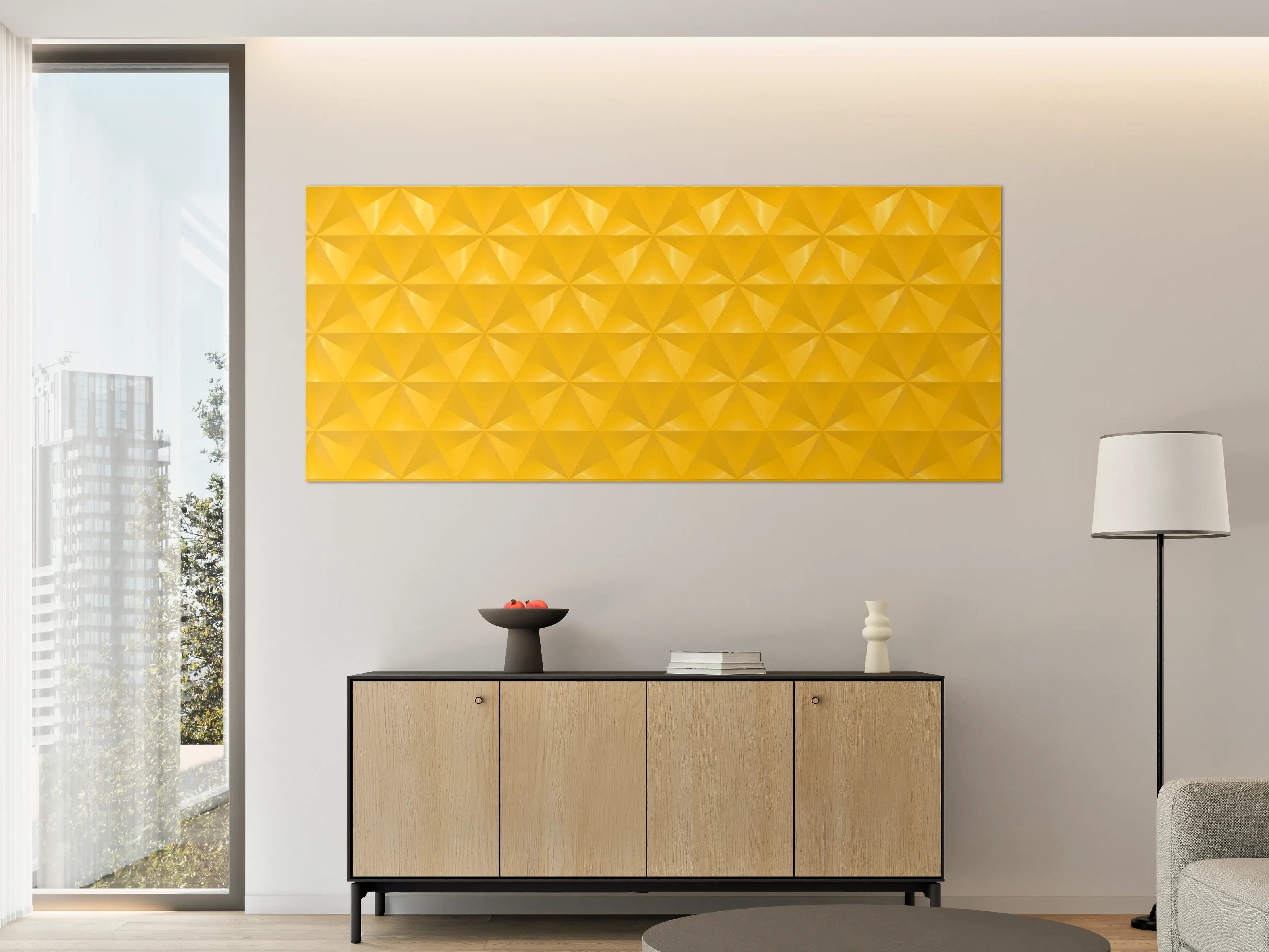 Große Wandbilder - Gelbes Fliesenmuster - Geometrie