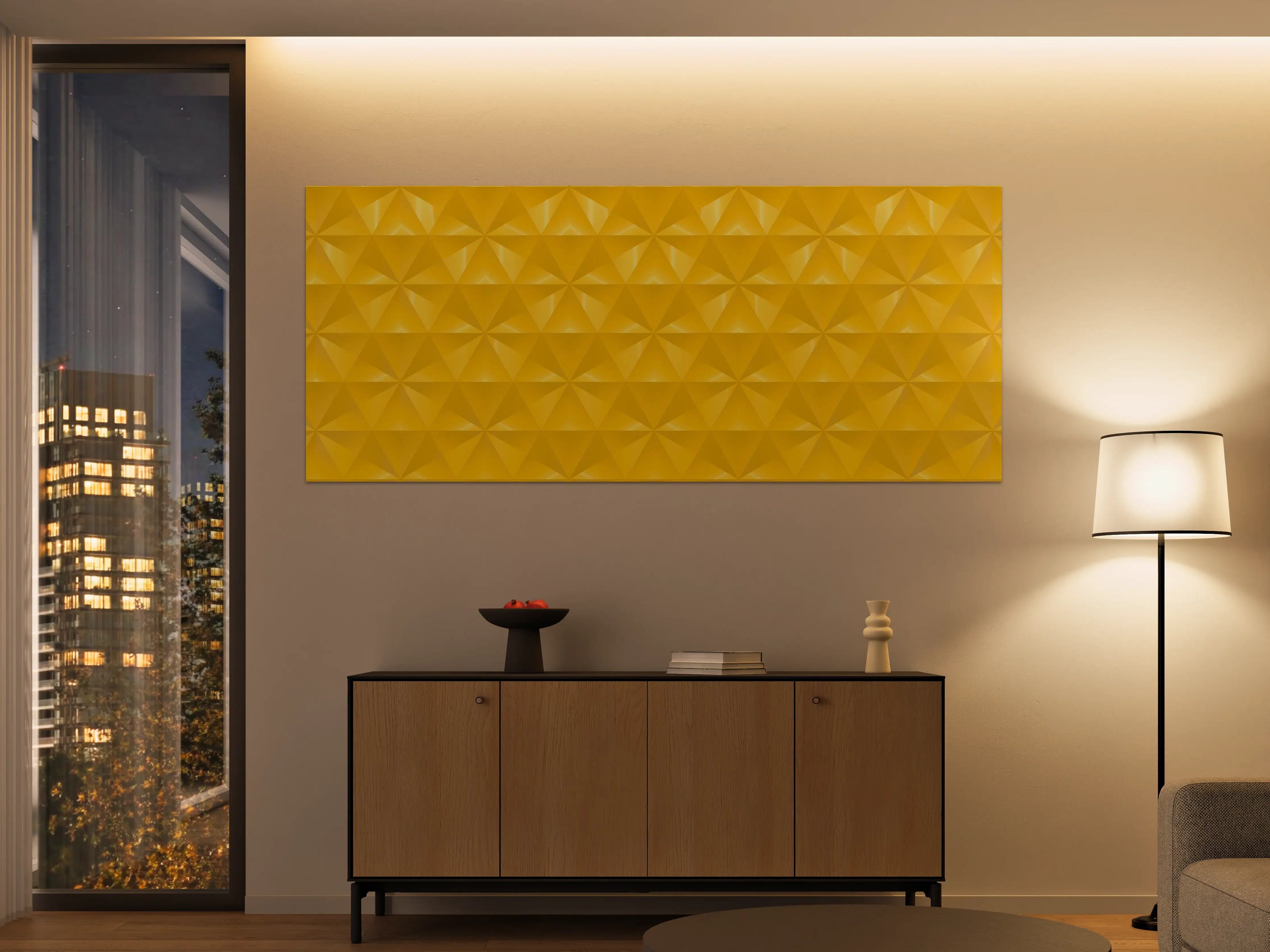 Große Wandbilder - Gelbes Fliesenmuster - Geometrie