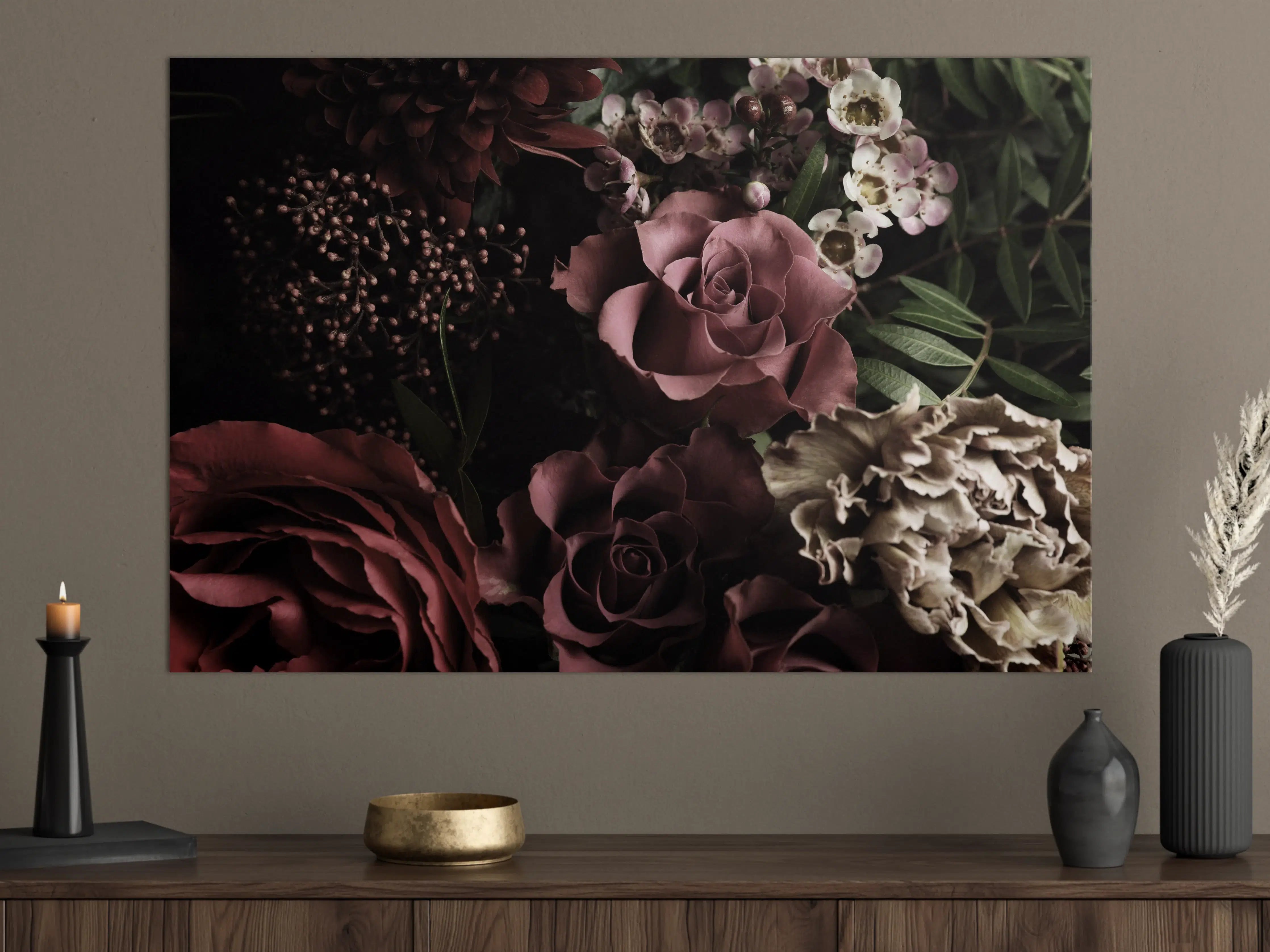 Große Wandbilder - Gemischter Vintage-Blumenstrauß 