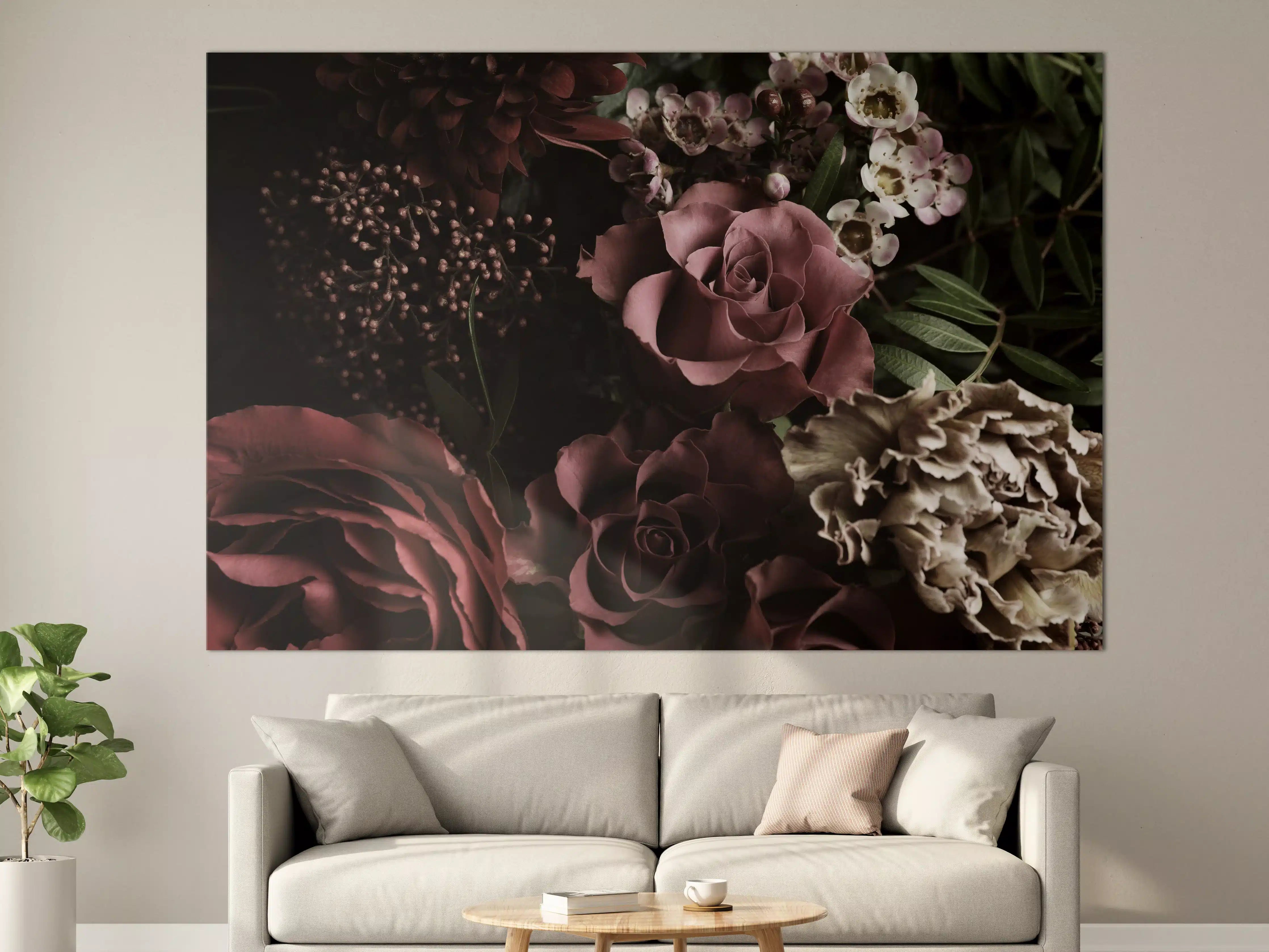 Große Wandbilder - Gemischter Vintage-Blumenstrauß 