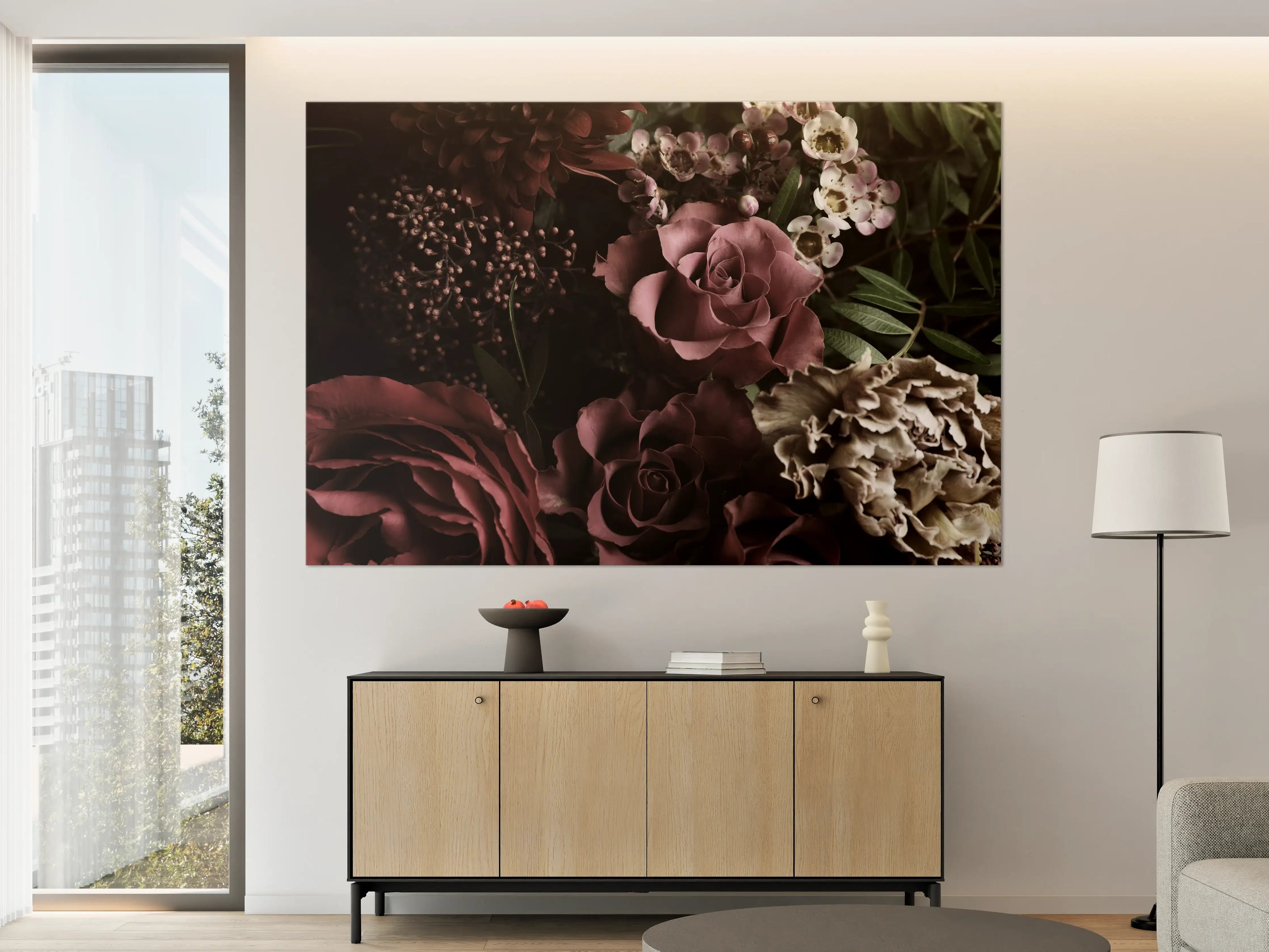 Große Wandbilder - Gemischter Vintage-Blumenstrauß 