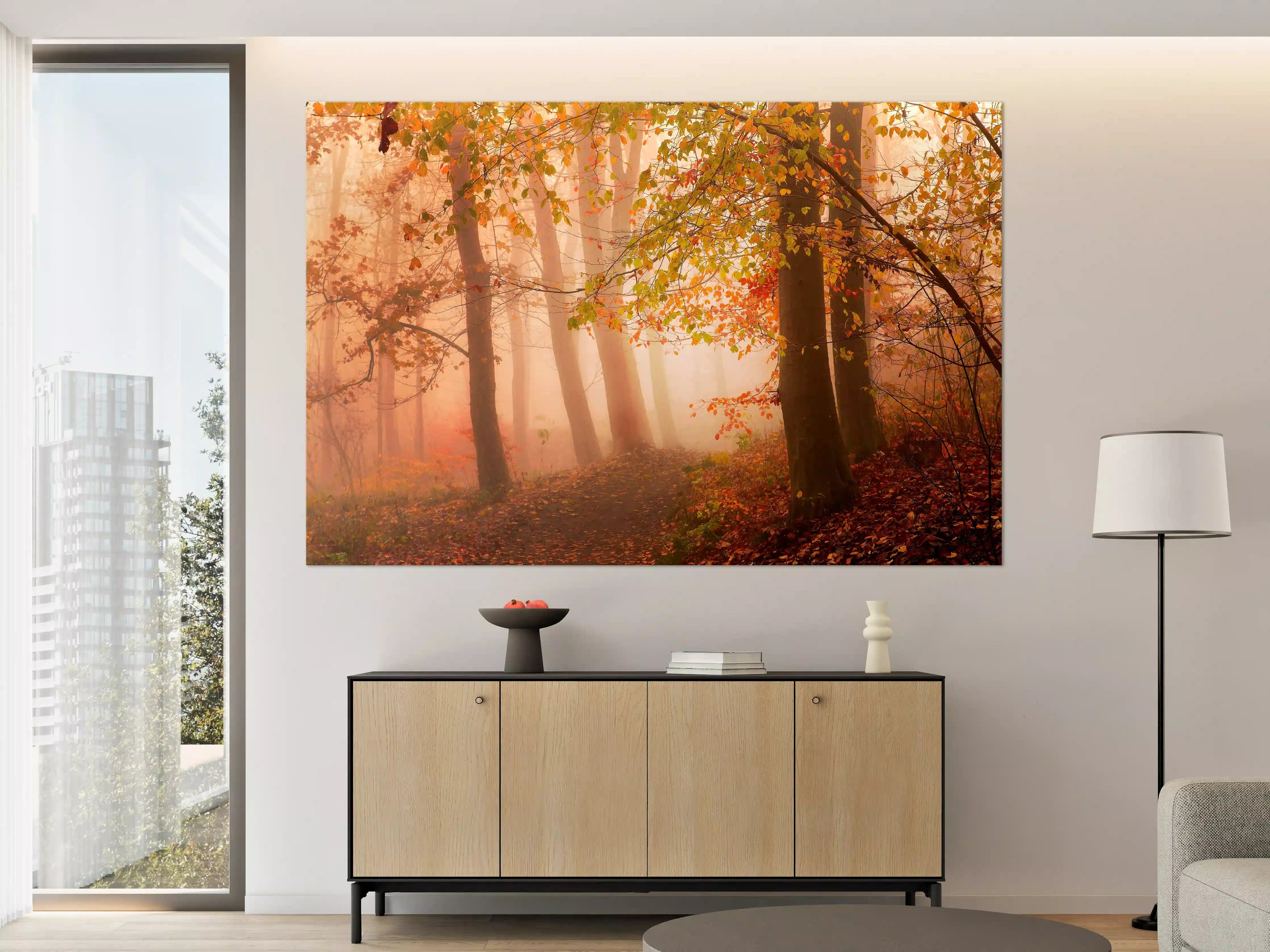 Große Wandbilder - Gemütlicher Herbstwaldspaziergang