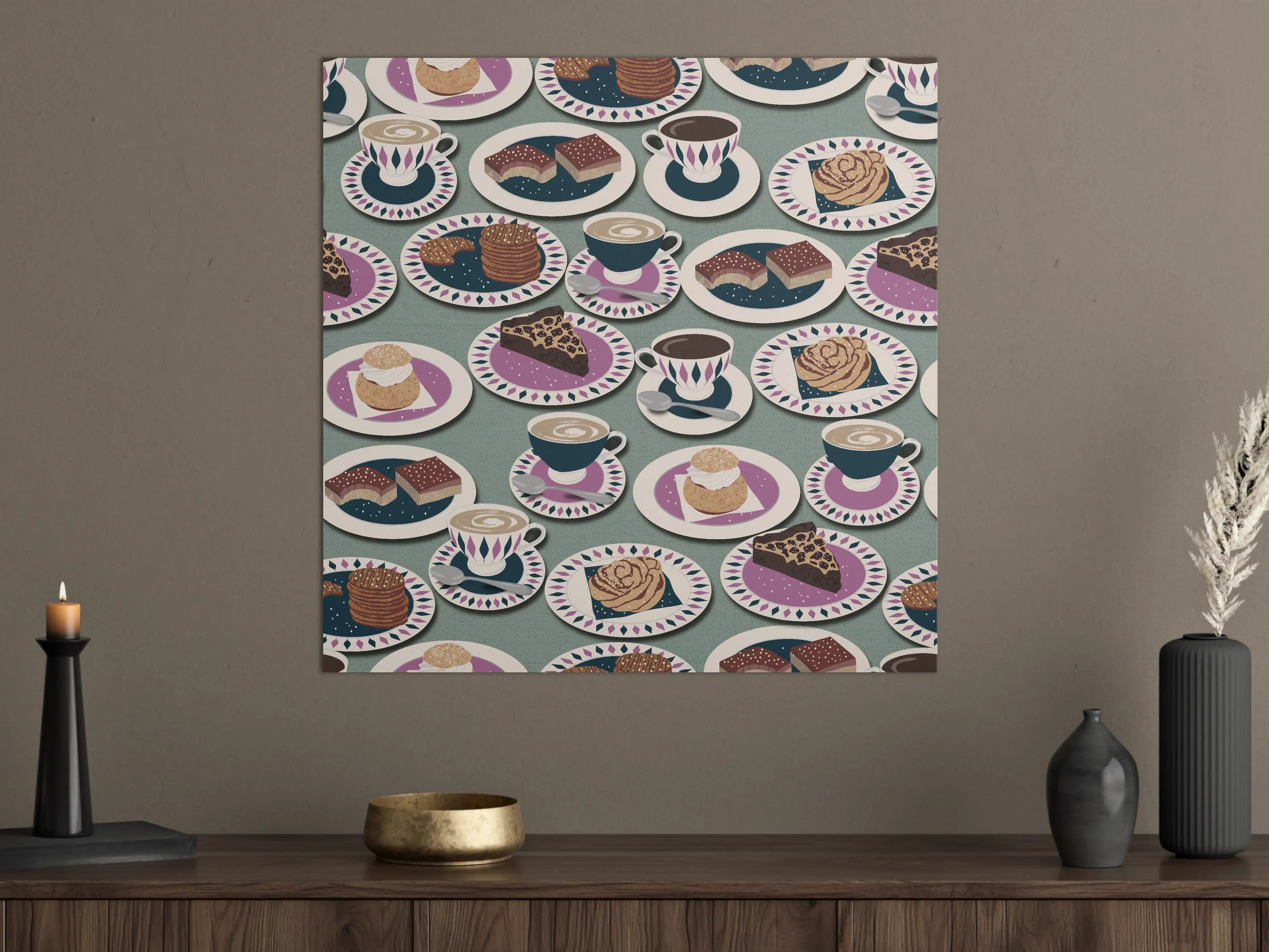 Große Wandbilder - Gemütlicher Kaffeetafel-Abend mit Süßigkeiten