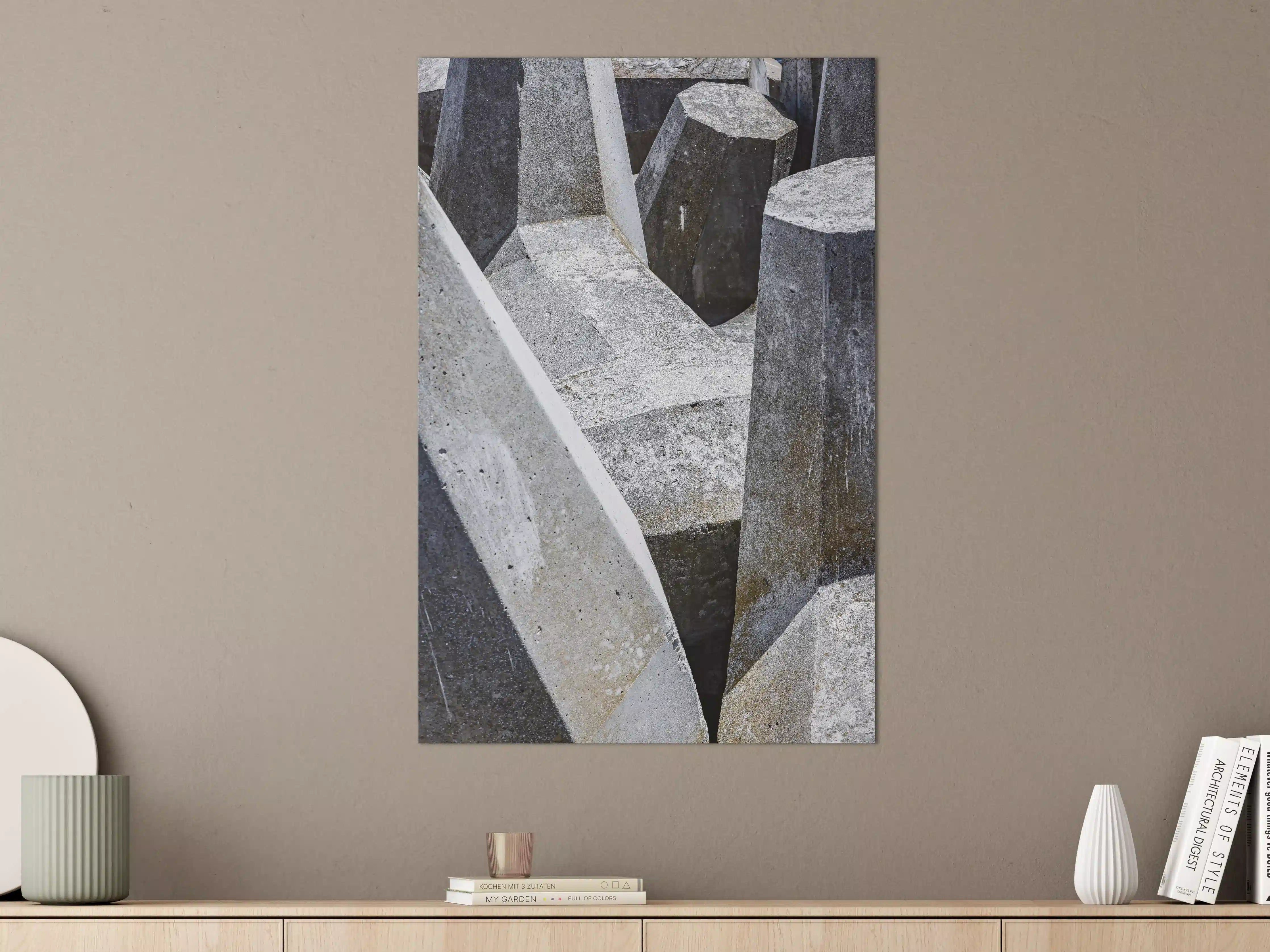 Große Wandbilder - Geometrie in Grau-Weiß