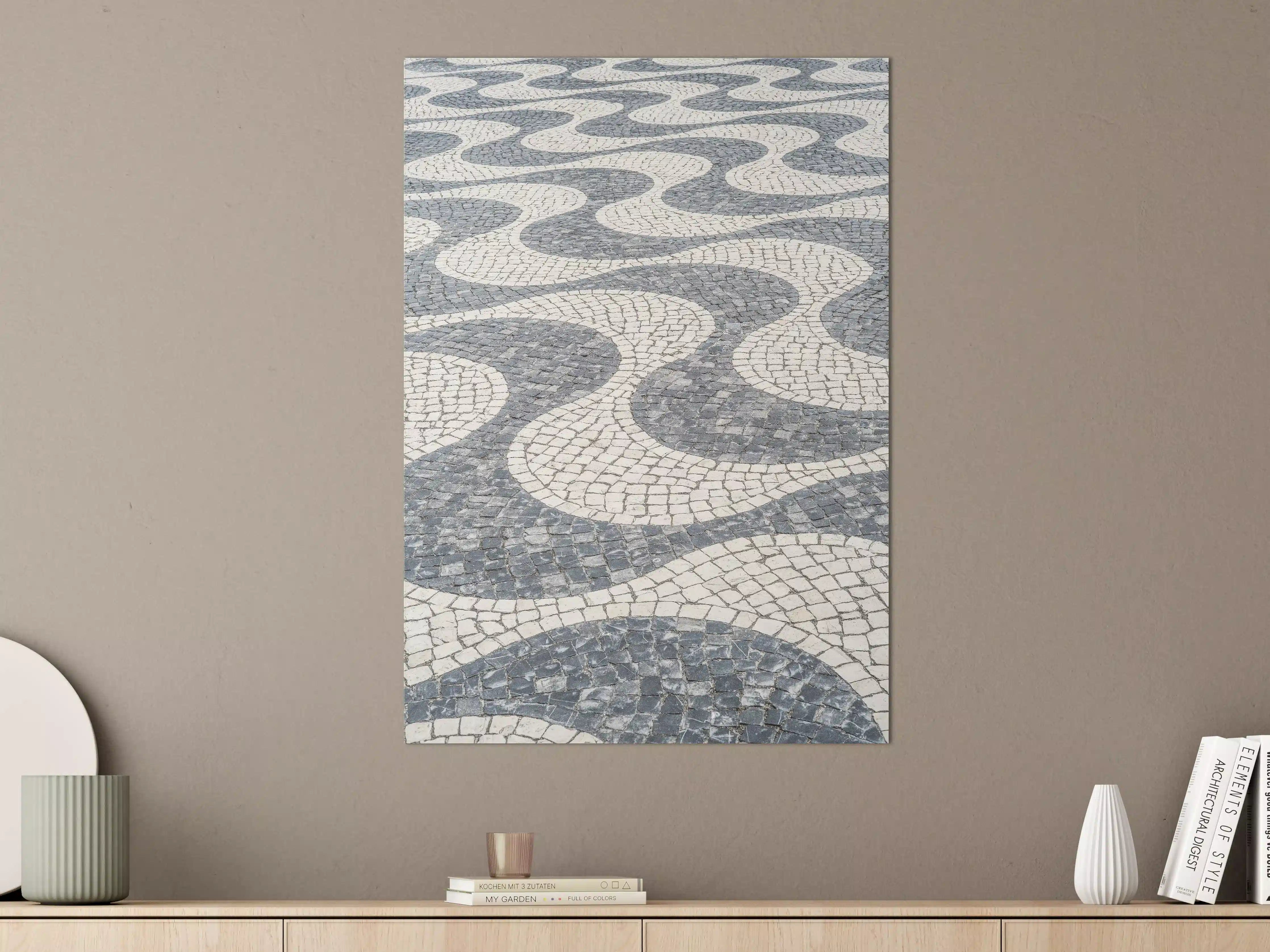 Große Wandbilder - Geometrische Weiß-Schwarz-Mosaik