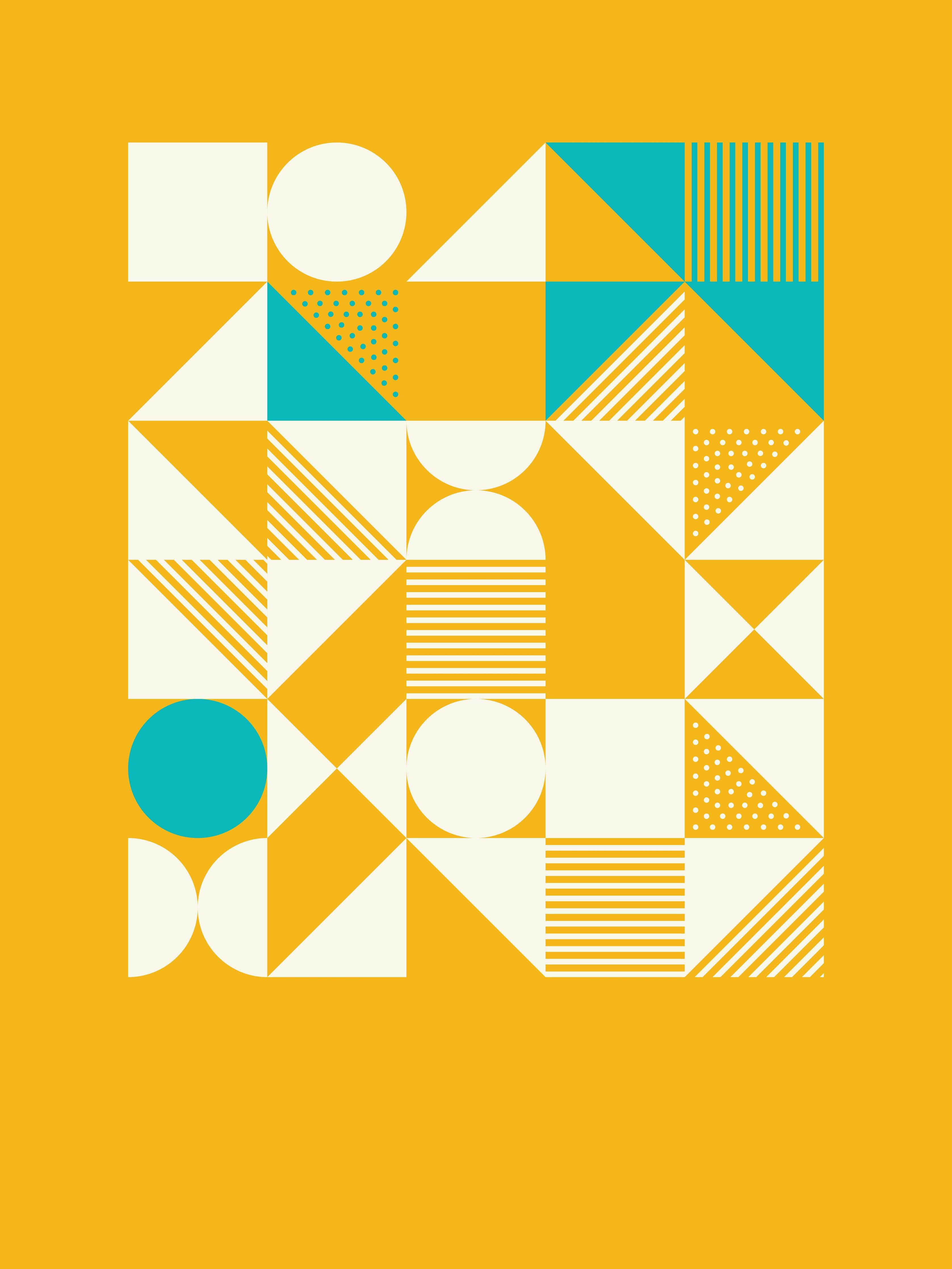 Große Wandbilder-Geometrisches Abstrakt mit Blau-Gold-Tönen