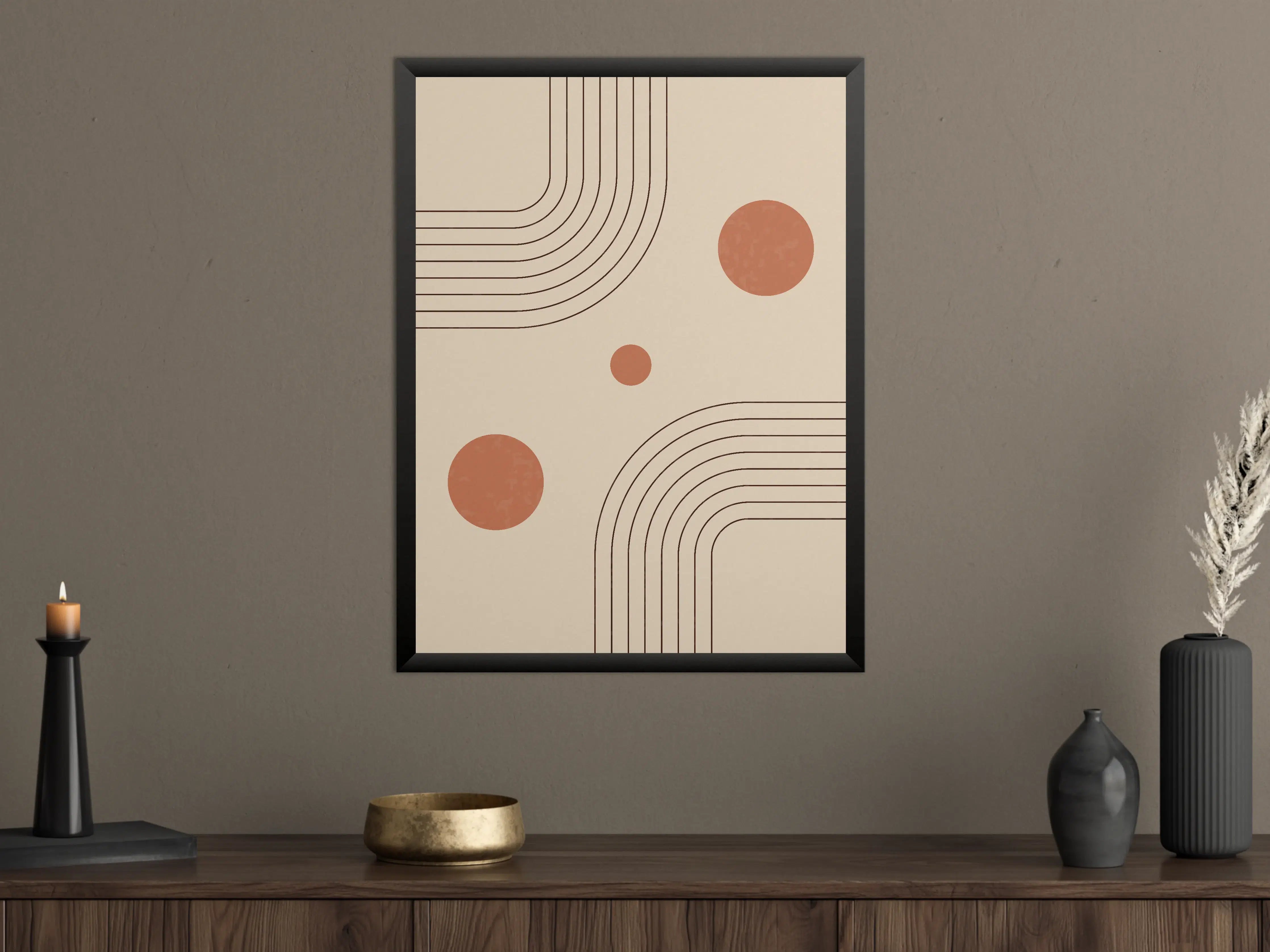 Große Wandbilder - Geometrisches Design mit erdigen Tönen
