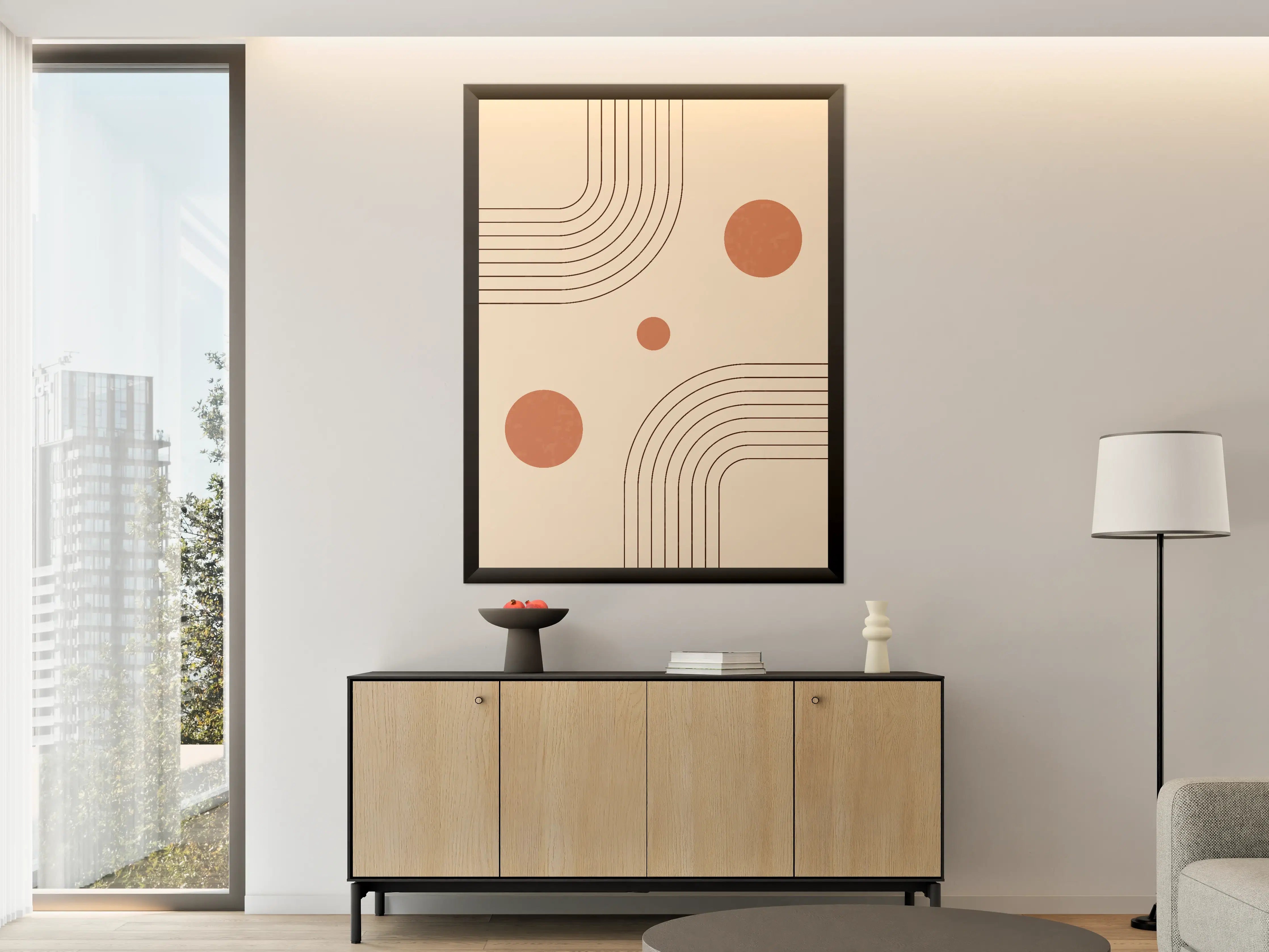 Große Wandbilder - Geometrisches Design mit erdigen Tönen