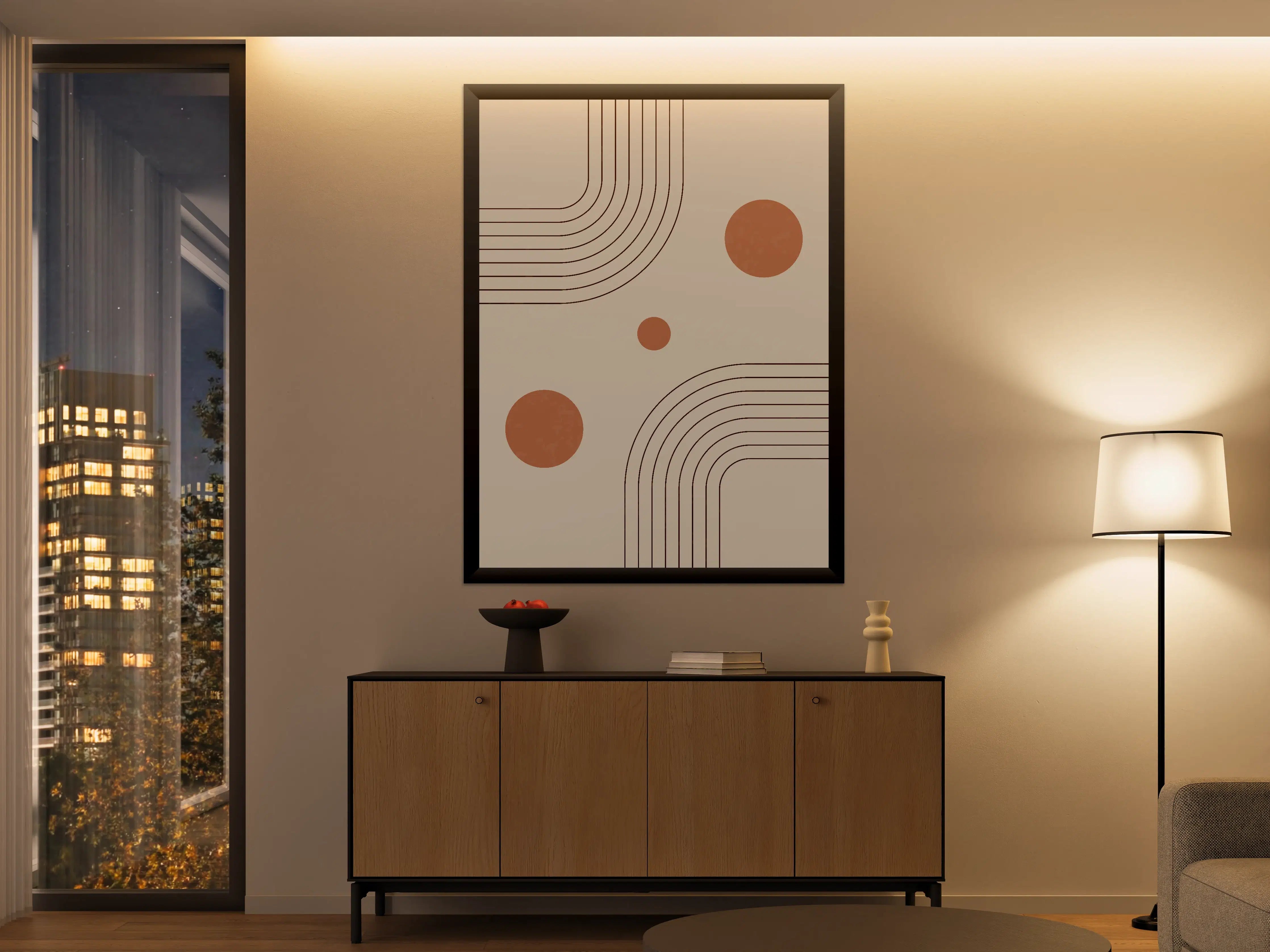 Große Wandbilder - Geometrisches Design mit erdigen Tönen
