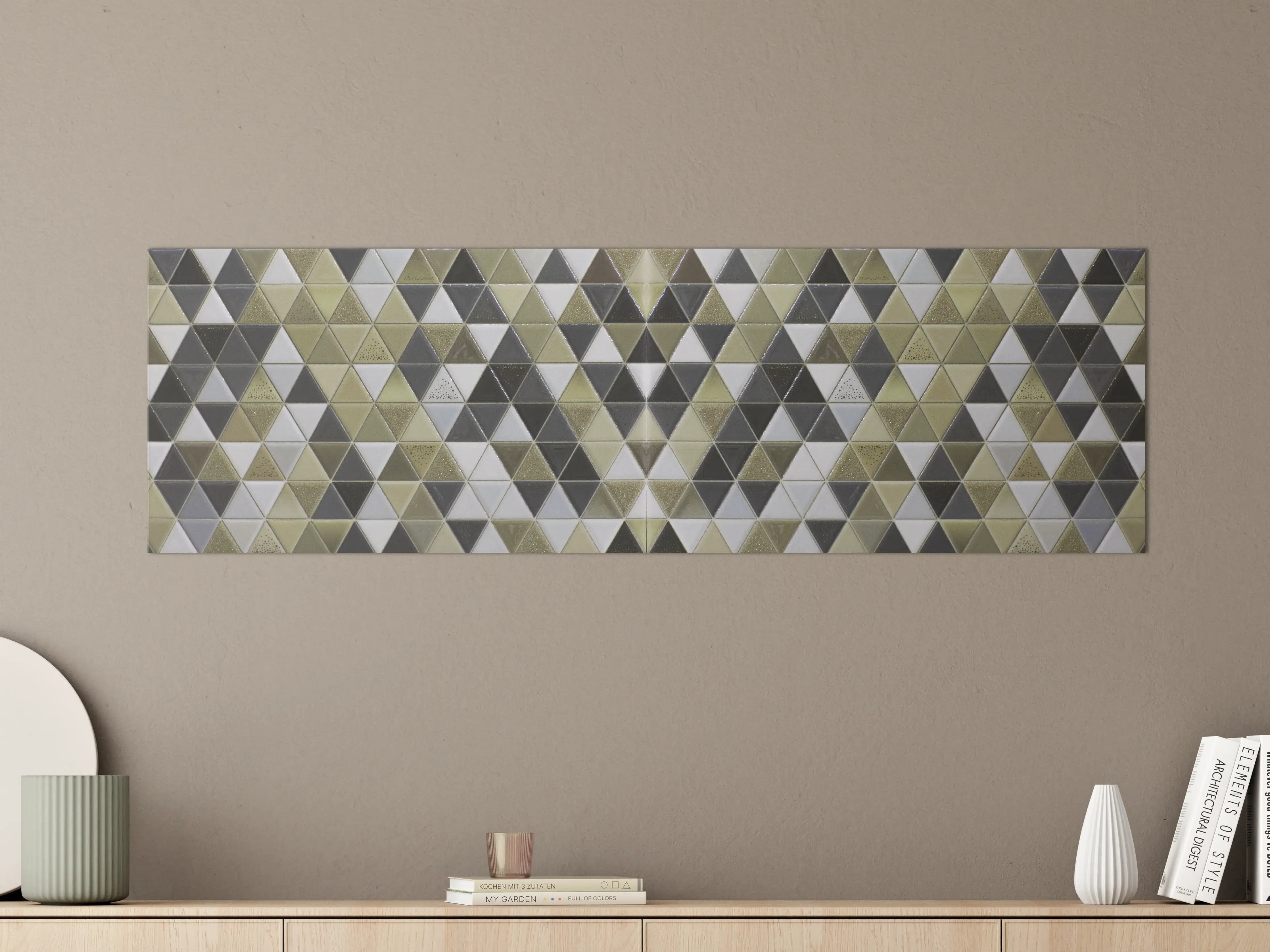 Große Wandbilder - Geometrisches Fliesenmuster Schwarz Weiß Gold