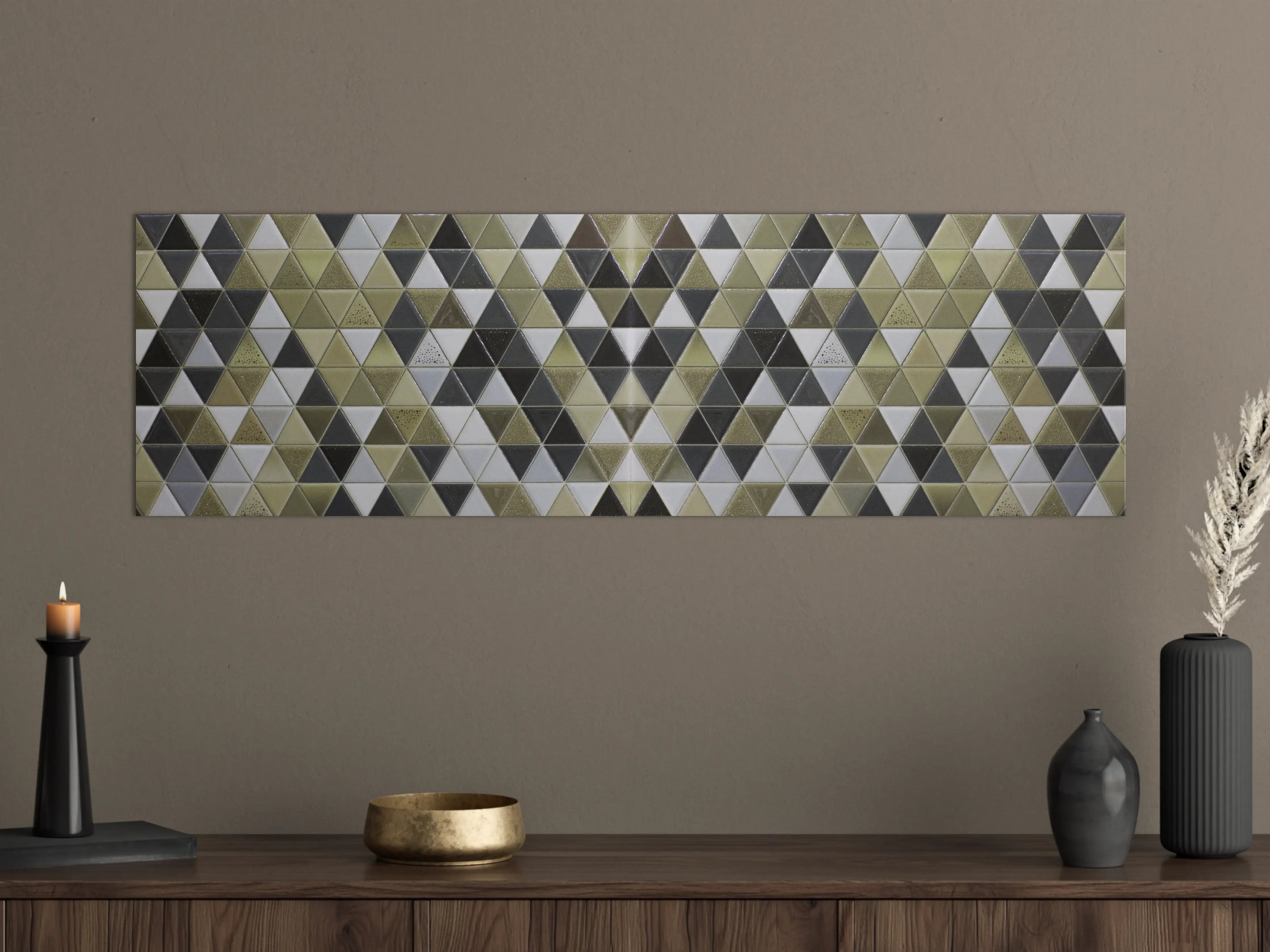 Große Wandbilder - Geometrisches Fliesenmuster Schwarz Weiß Gold