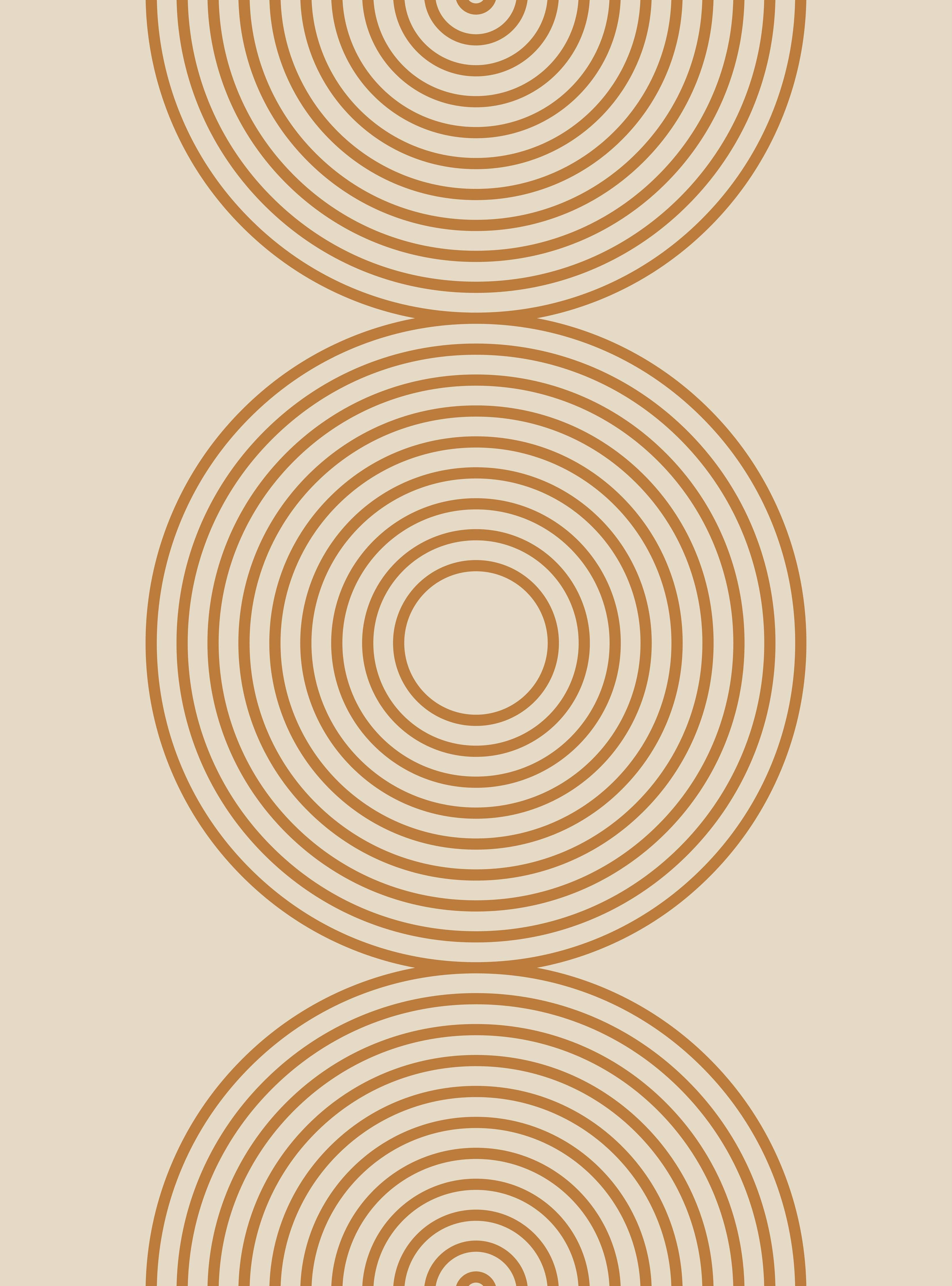 Große Wandbilder-Geometrisches Kreisdesign in Warmtönen