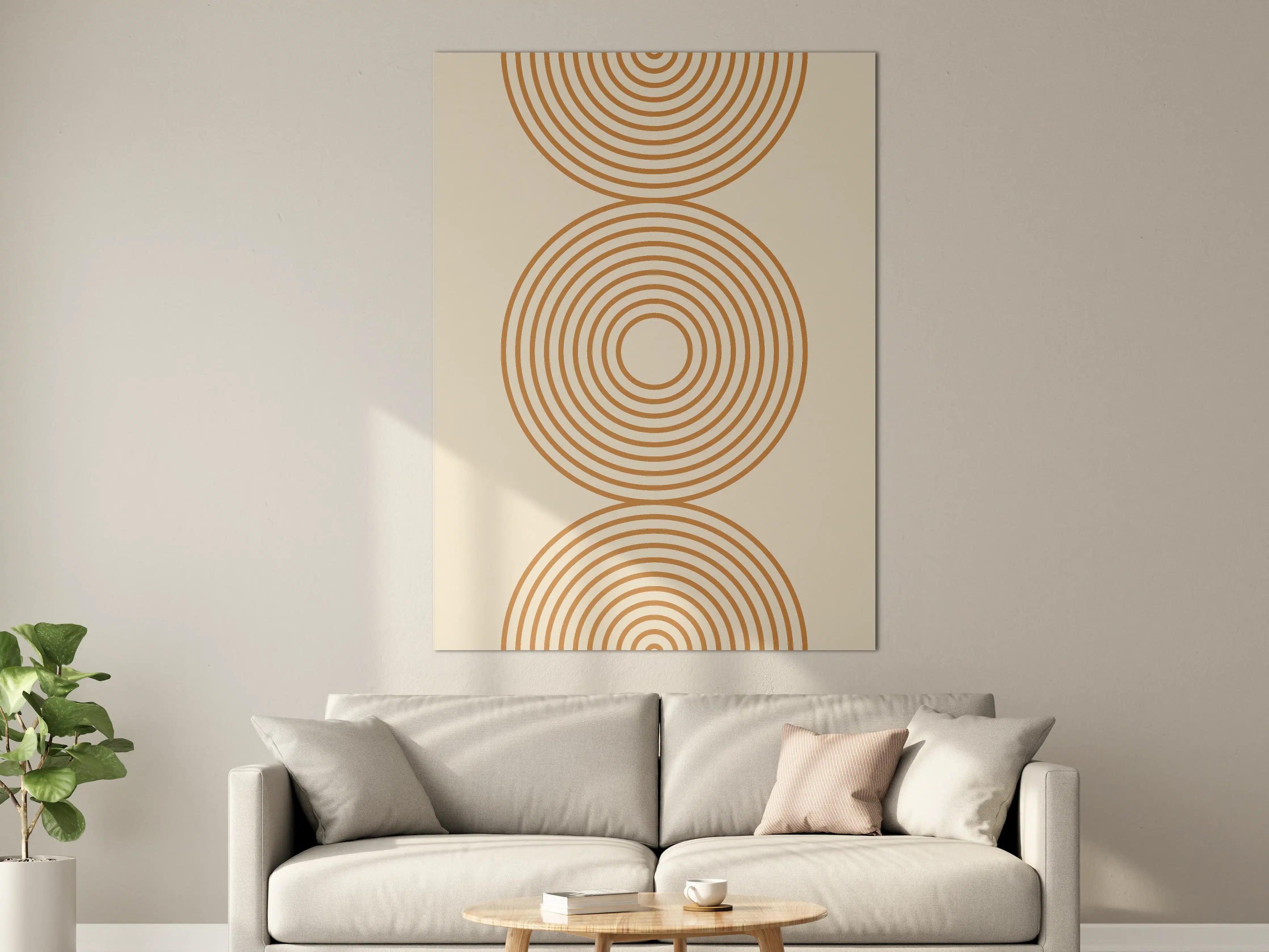 Große Wandbilder - Geometrisches Kreisdesign in Warmtönen