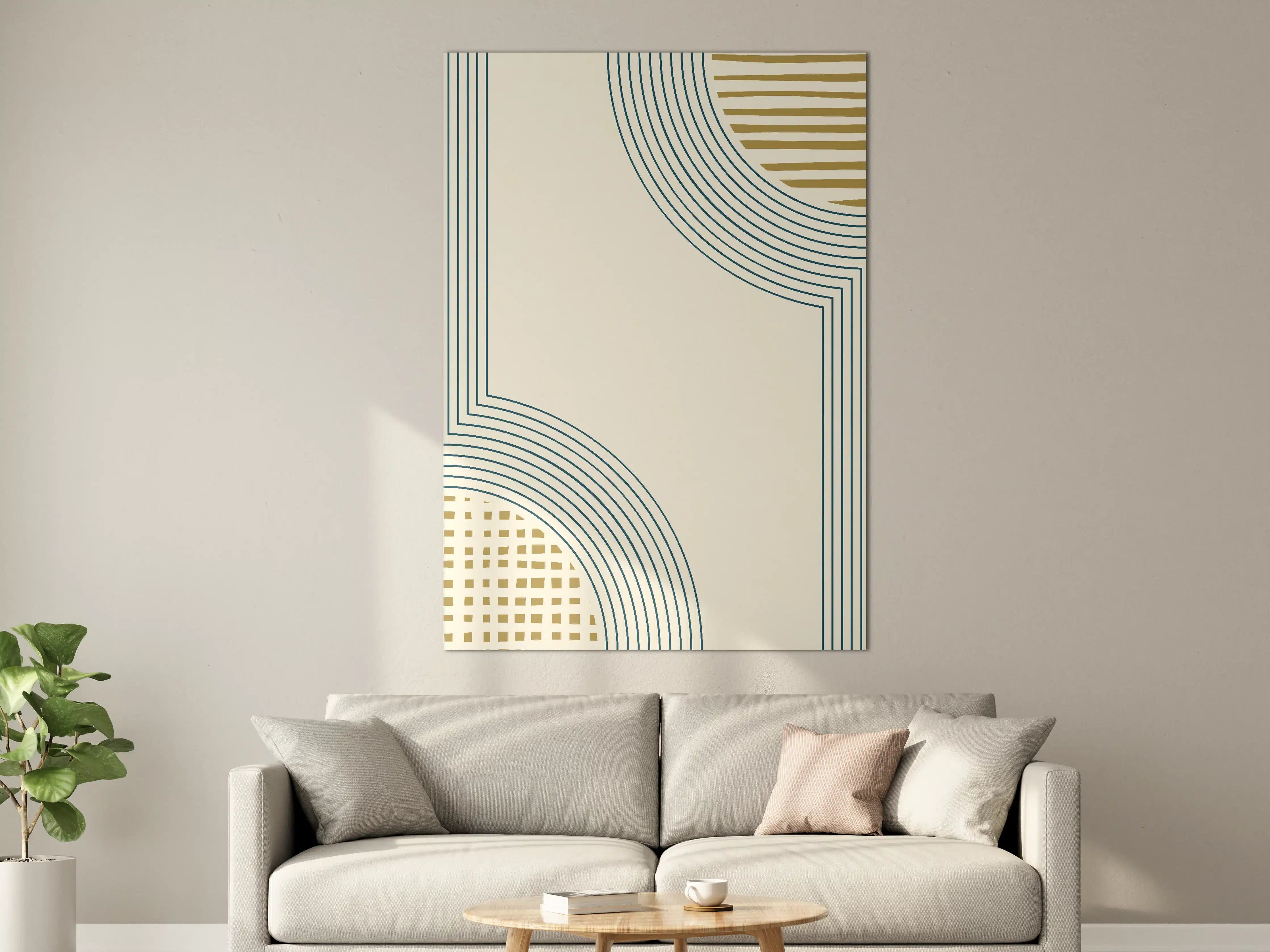 Große Wandbilder - Geometrisches Linien- und Musterspiegelung