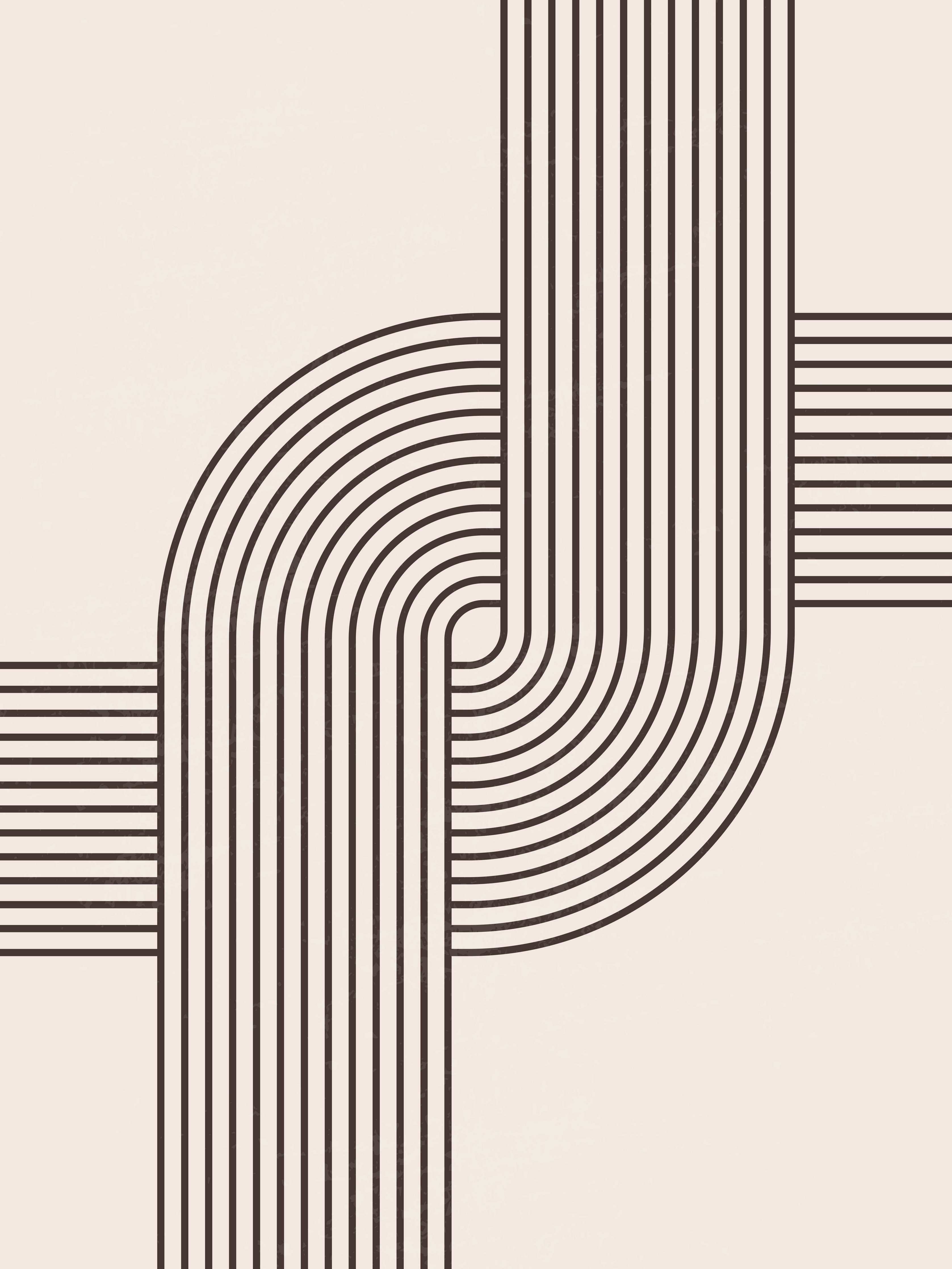Große Wandbilder-Geometrisches Linienmuster in Schwarz-Weiß