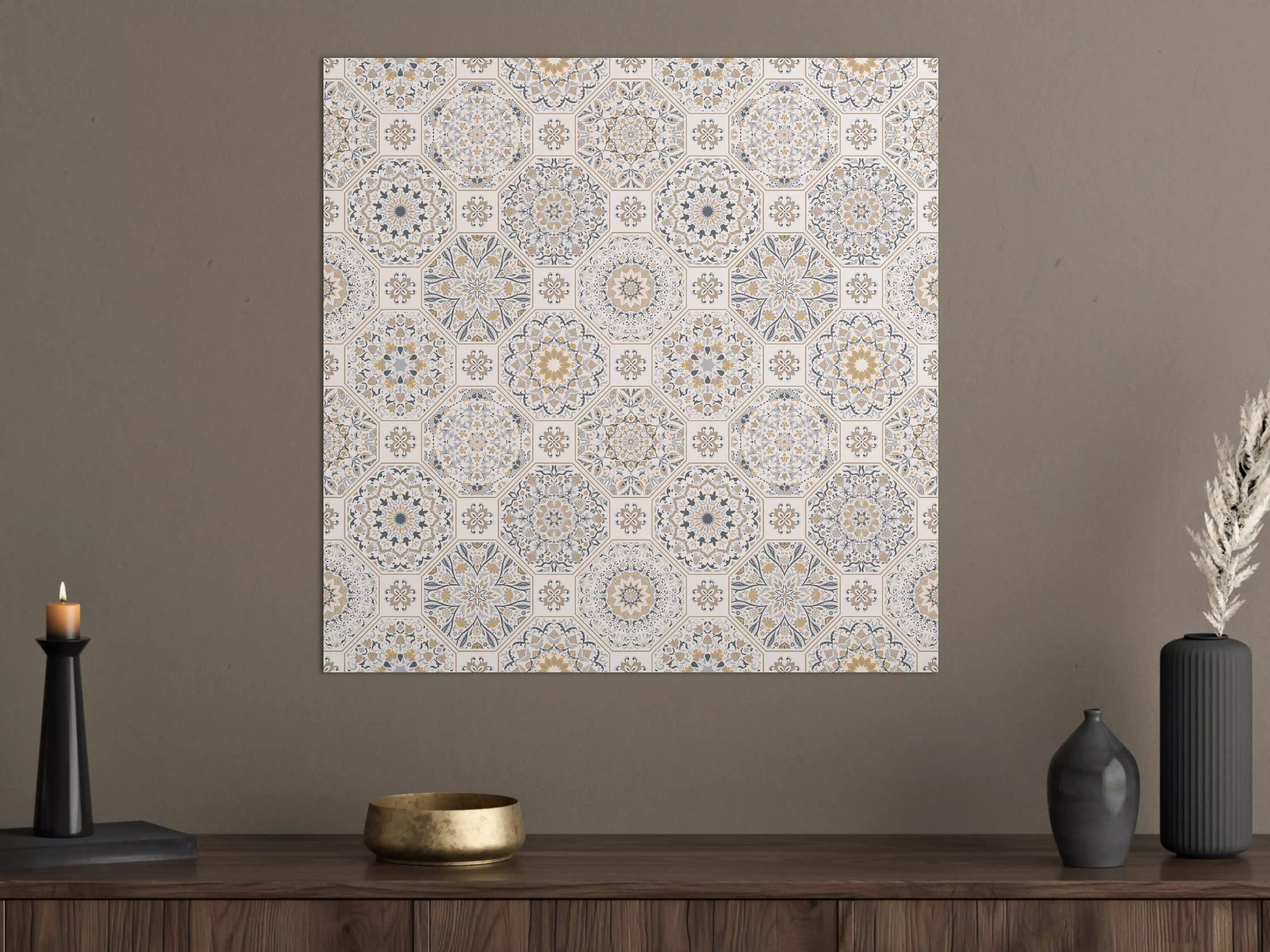 Große Wandbilder - Geometrisches Mosaik-Muster Beige