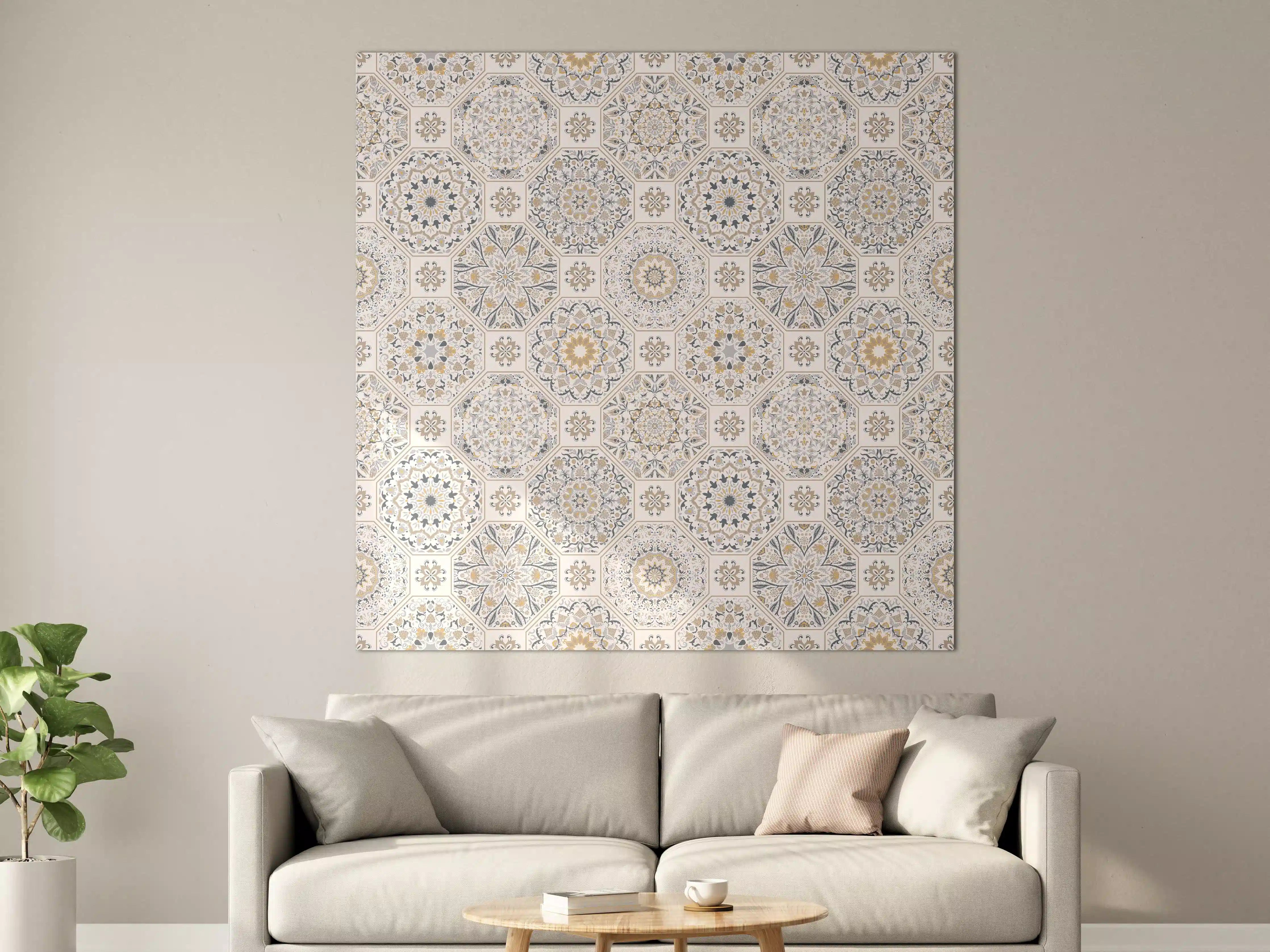 Große Wandbilder - Geometrisches Mosaik-Muster Beige