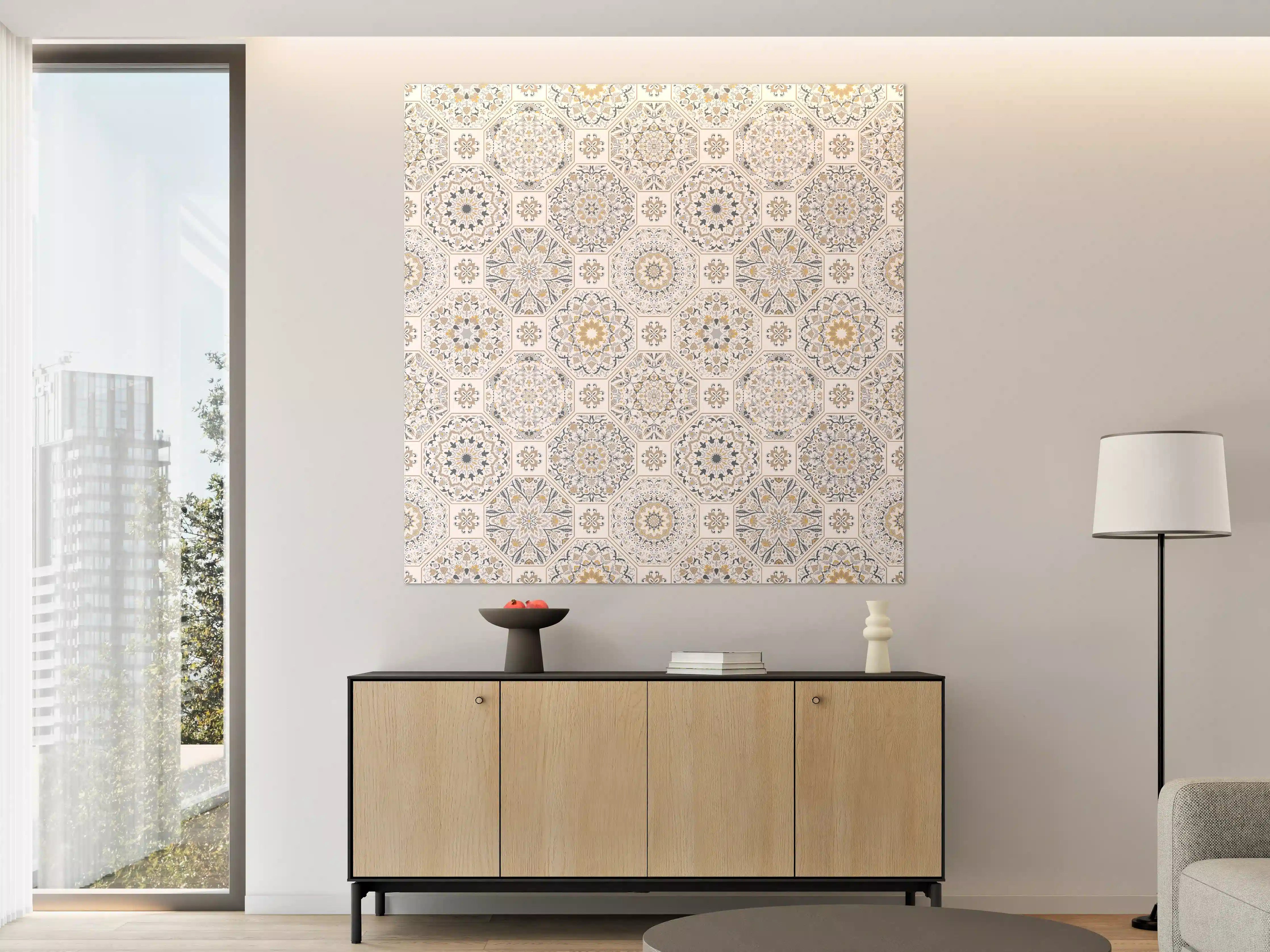 Große Wandbilder - Geometrisches Mosaik-Muster Beige