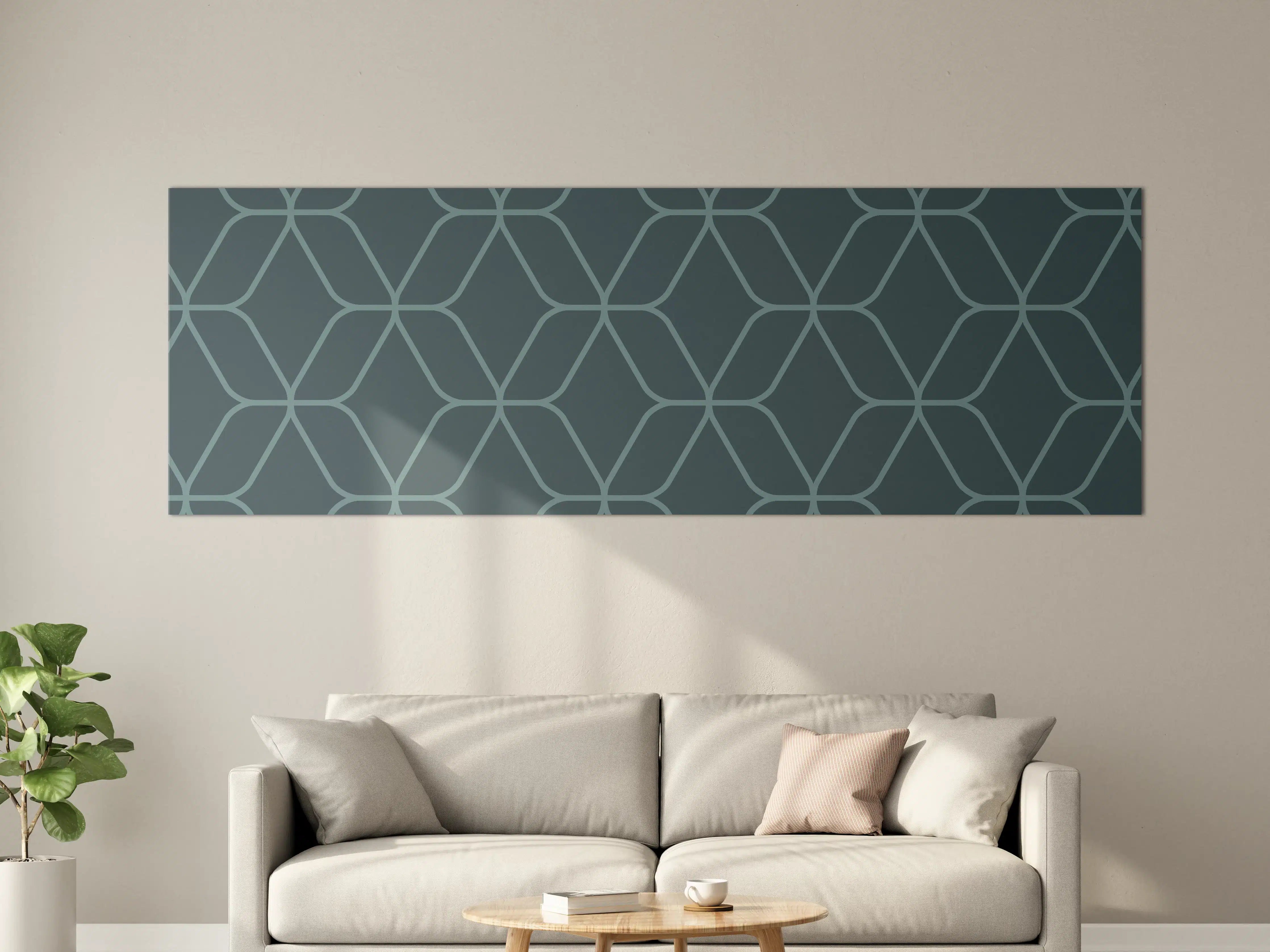 Große Wandbilder - Geometrisches Muster in Blau