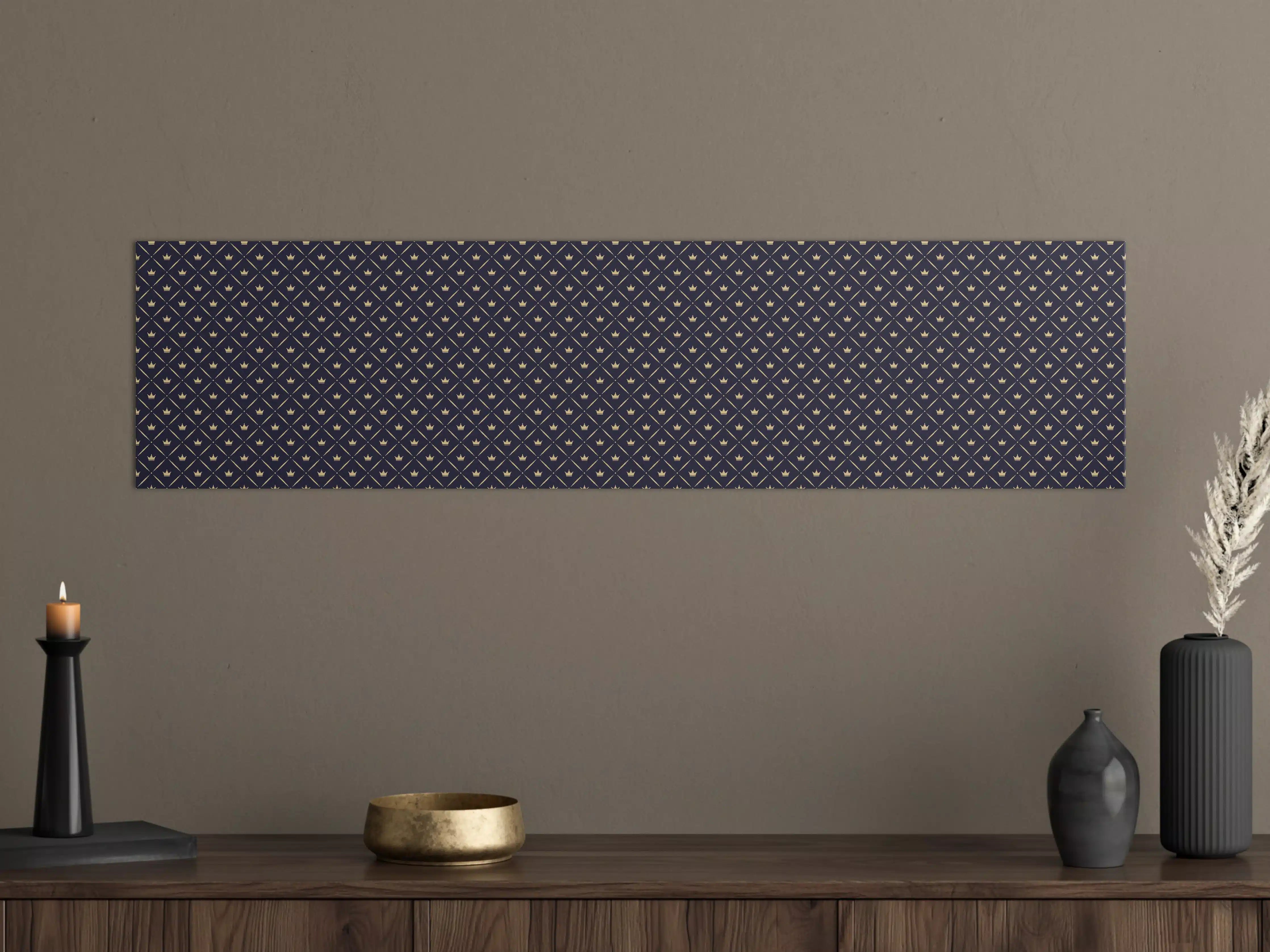 Große Wandbilder - Geometrisches Muster in Marineblau