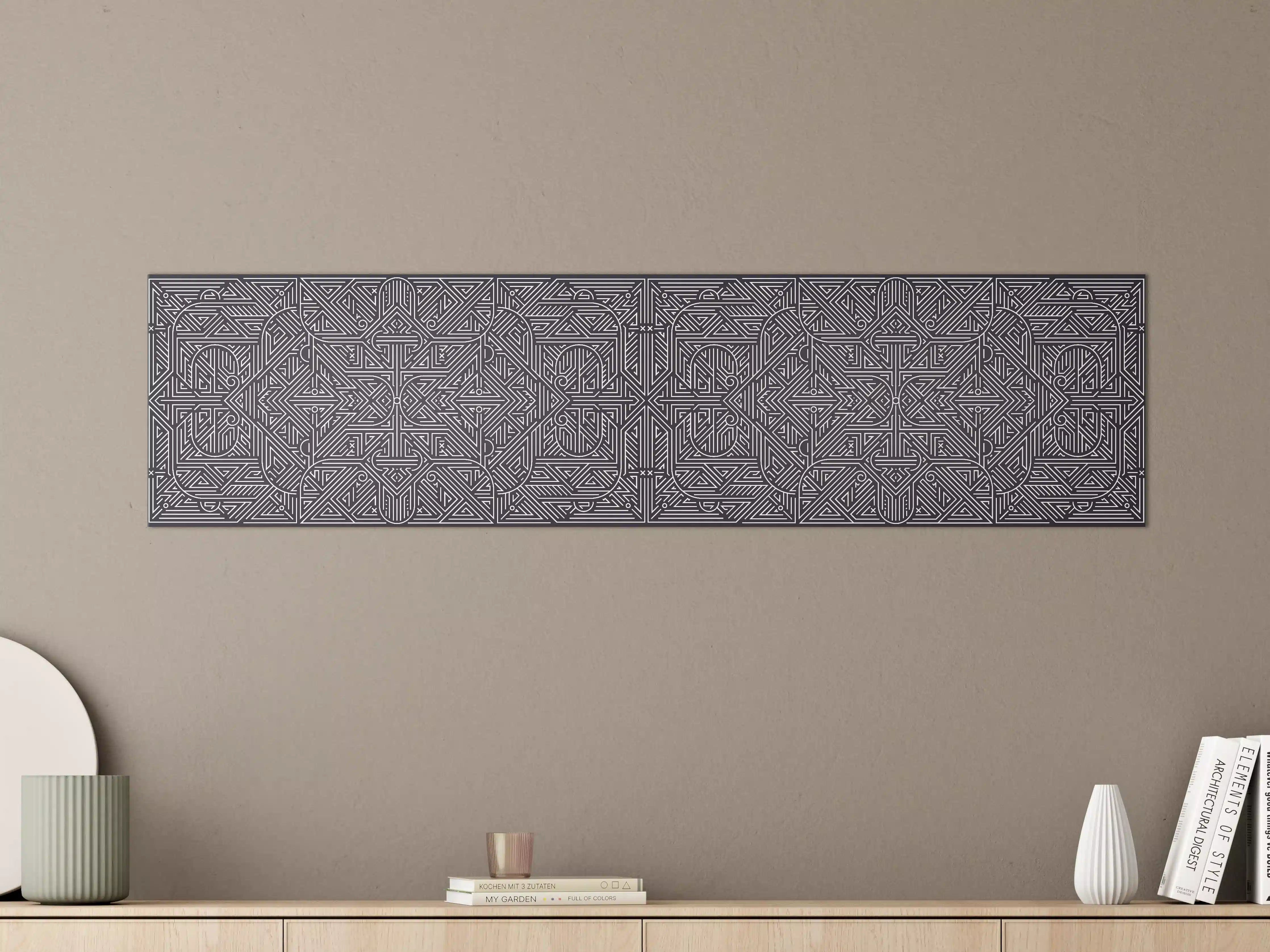 Große Wandbilder - Geometrisches Muster in dunklen Grautönen