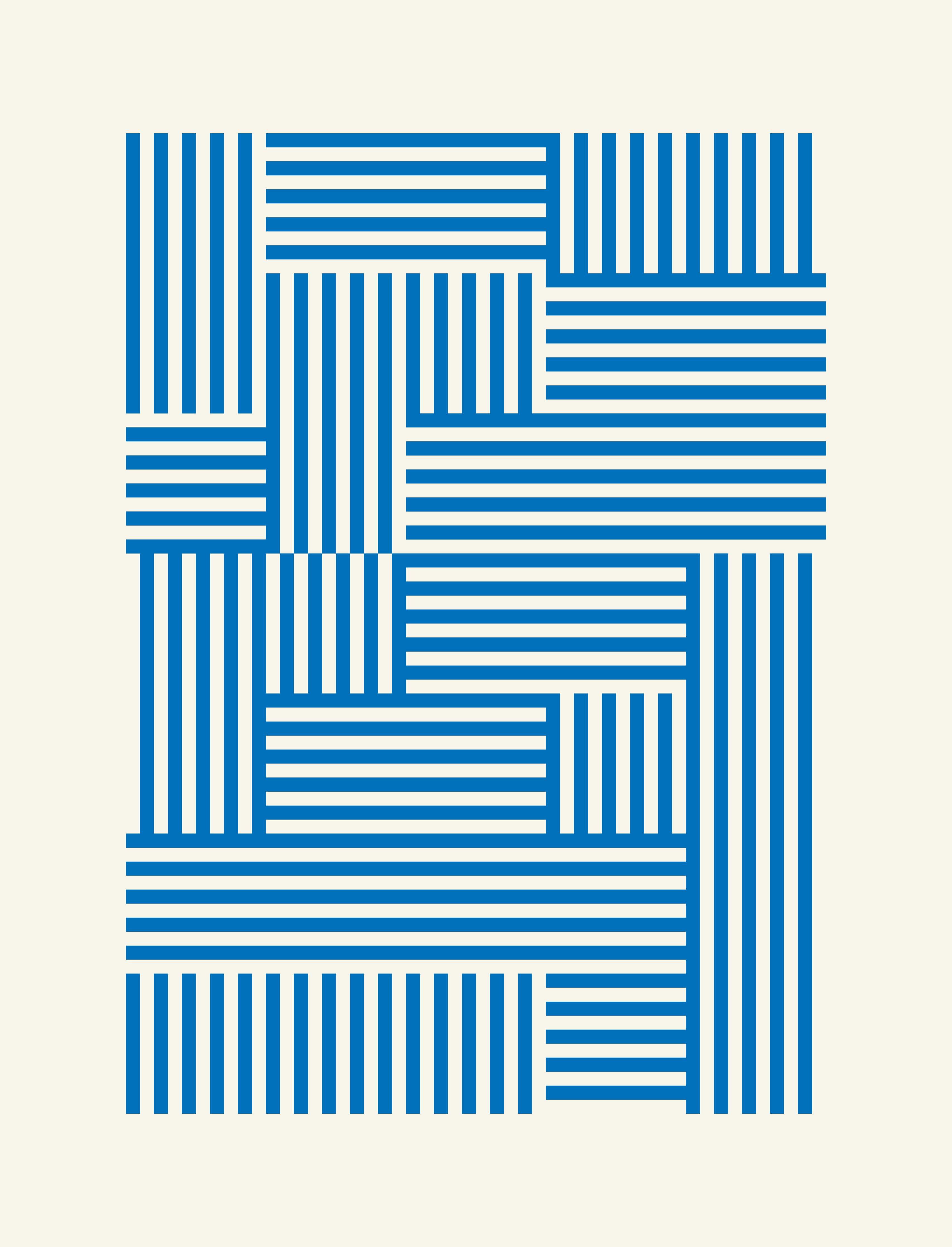 Große Wandbilder-Geometrisches Muster mit blauen Streifen