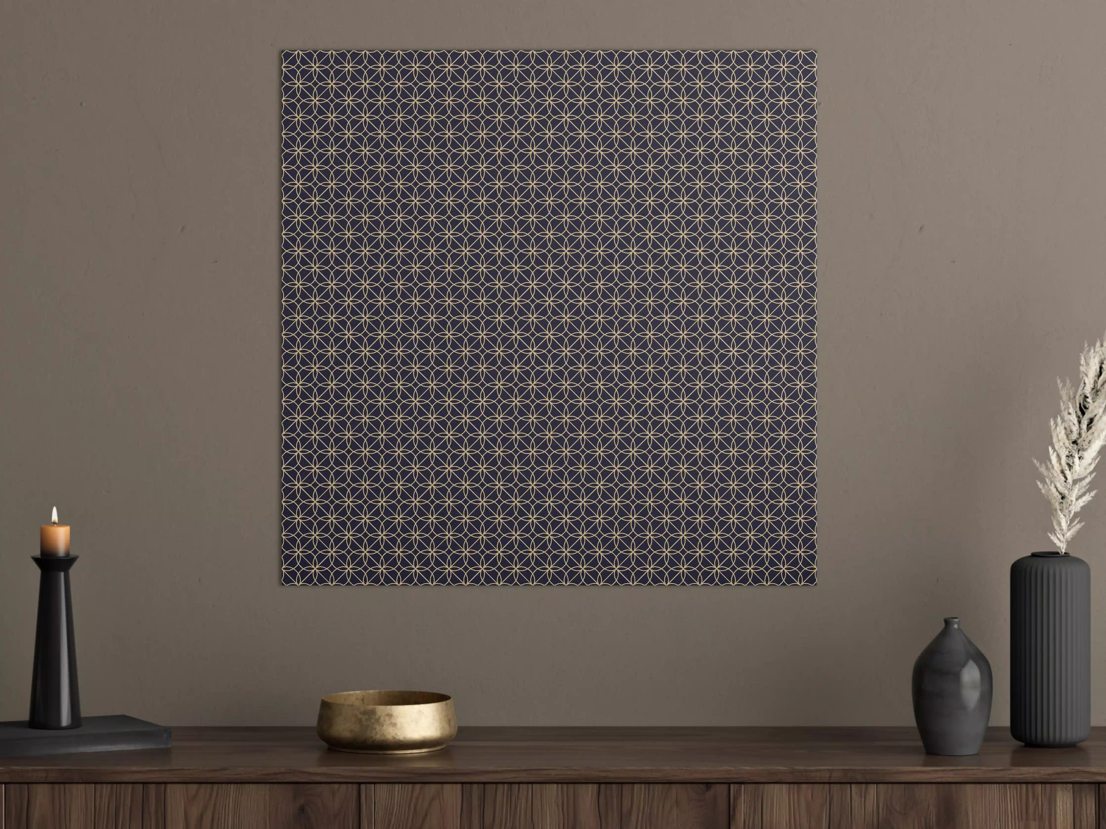 Große Wandbilder - Geometrisches Navy Muster Design