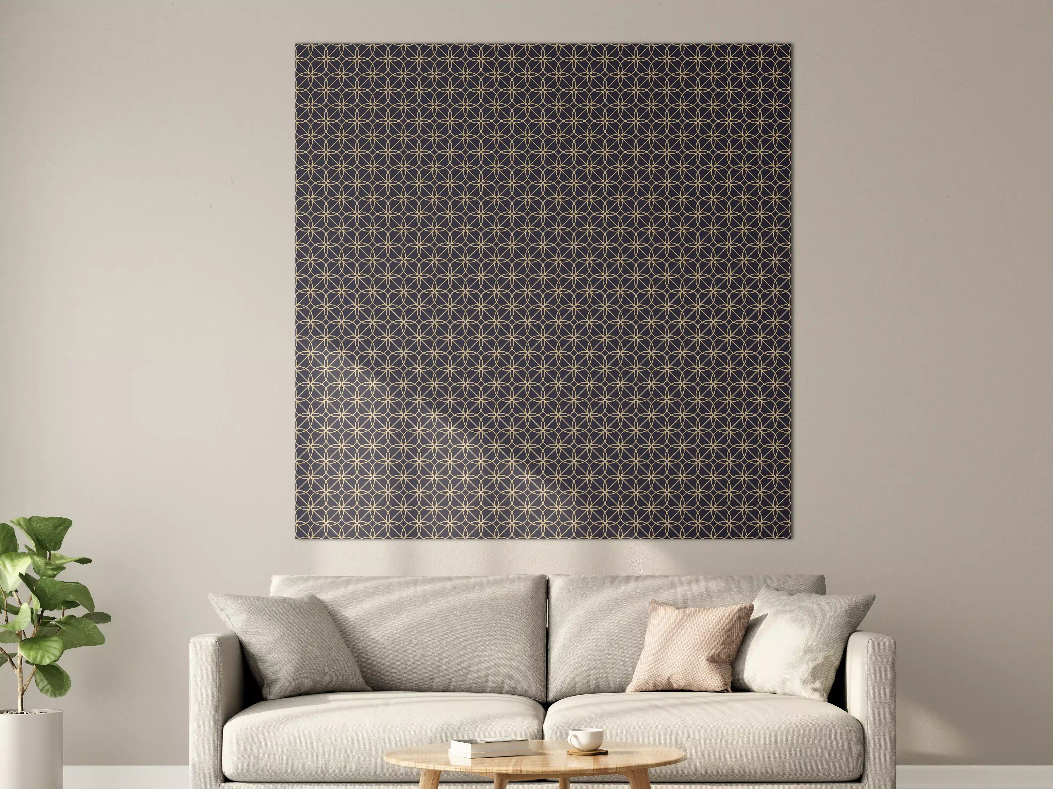 Große Wandbilder - Geometrisches Navy Muster Design
