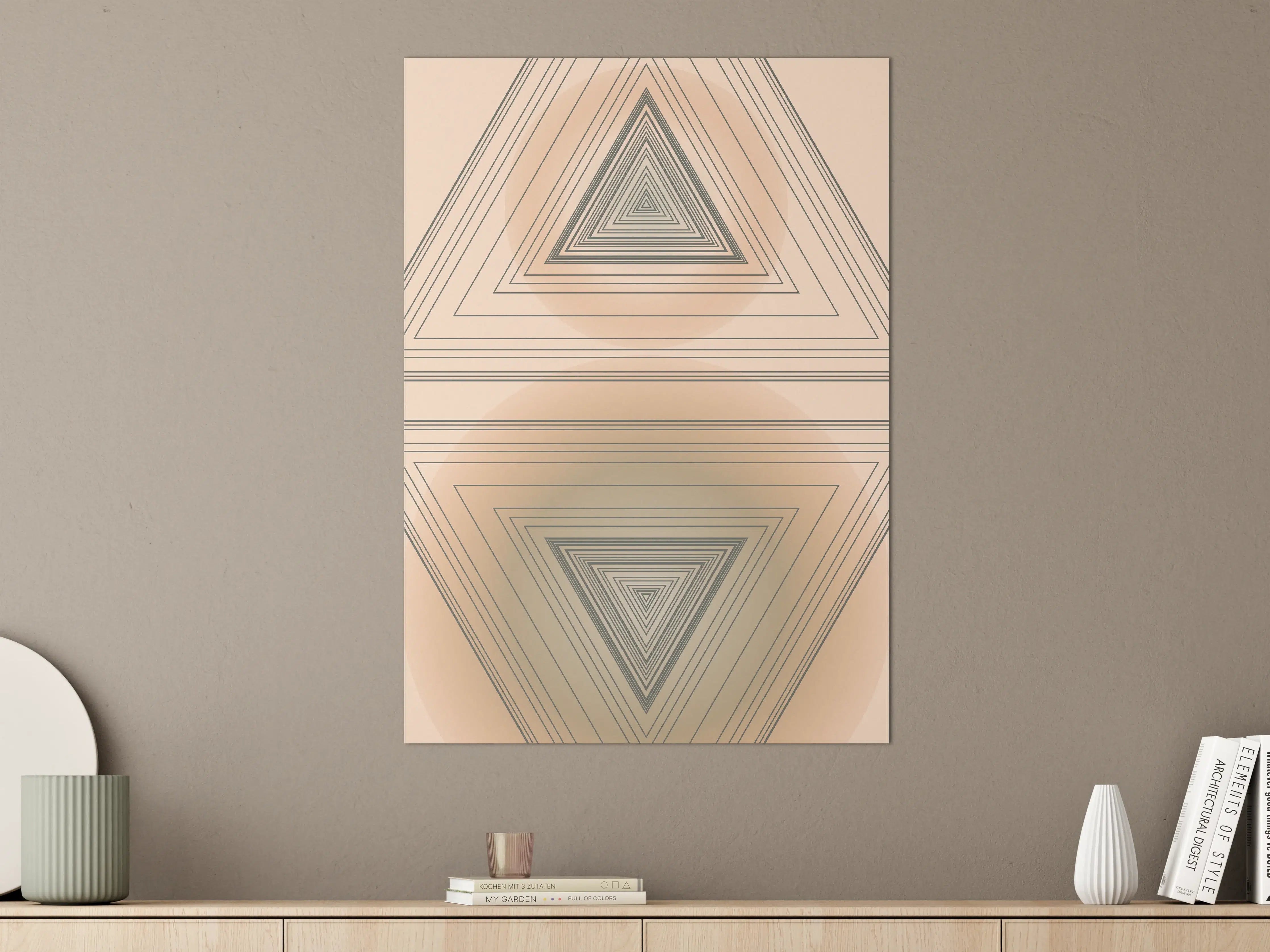 Große Wandbilder - Geometrisches Triangel-Motiv in sanften Farben