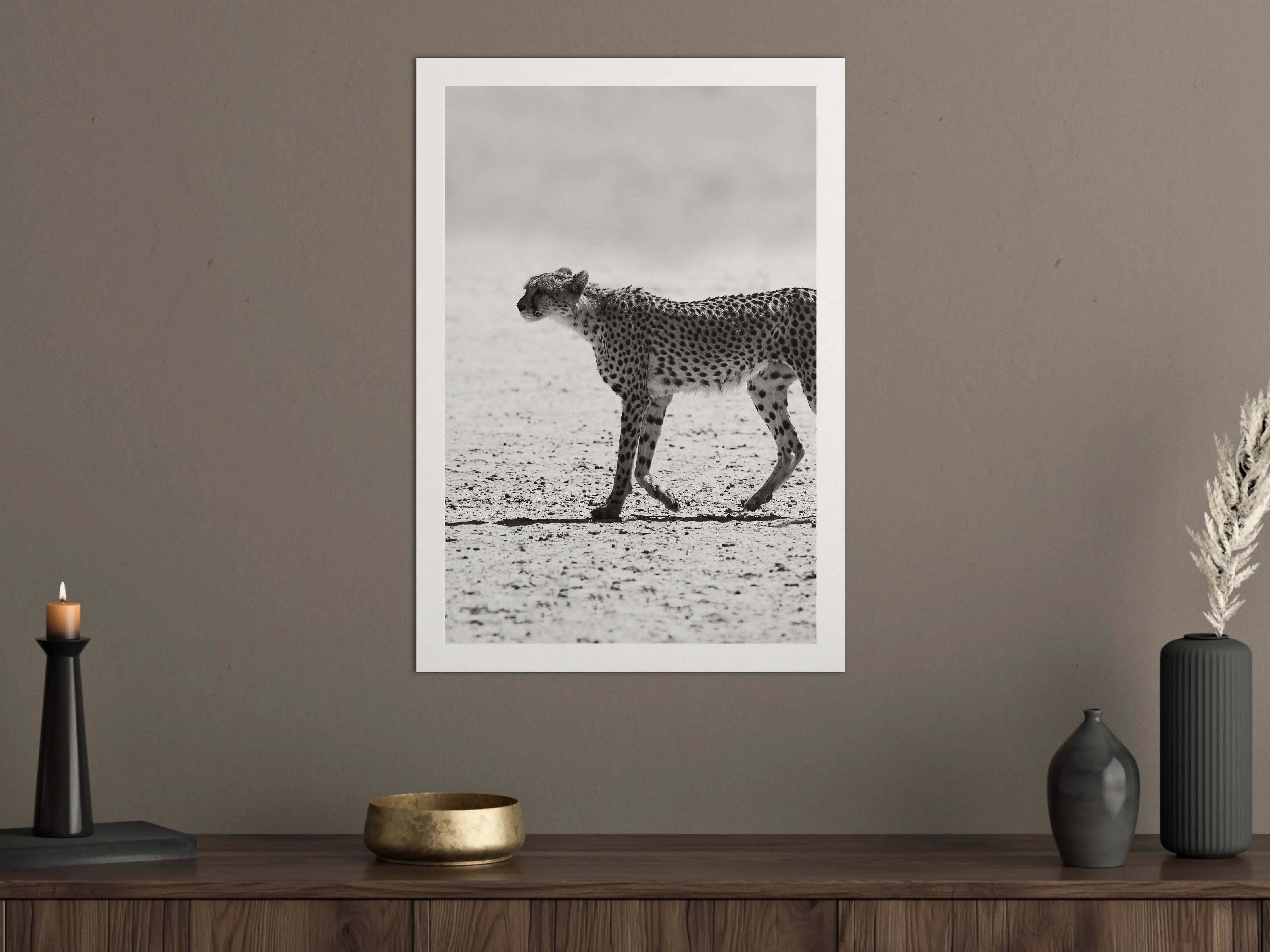 Große Wandbilder - Gepard in Schwarz-Weiß