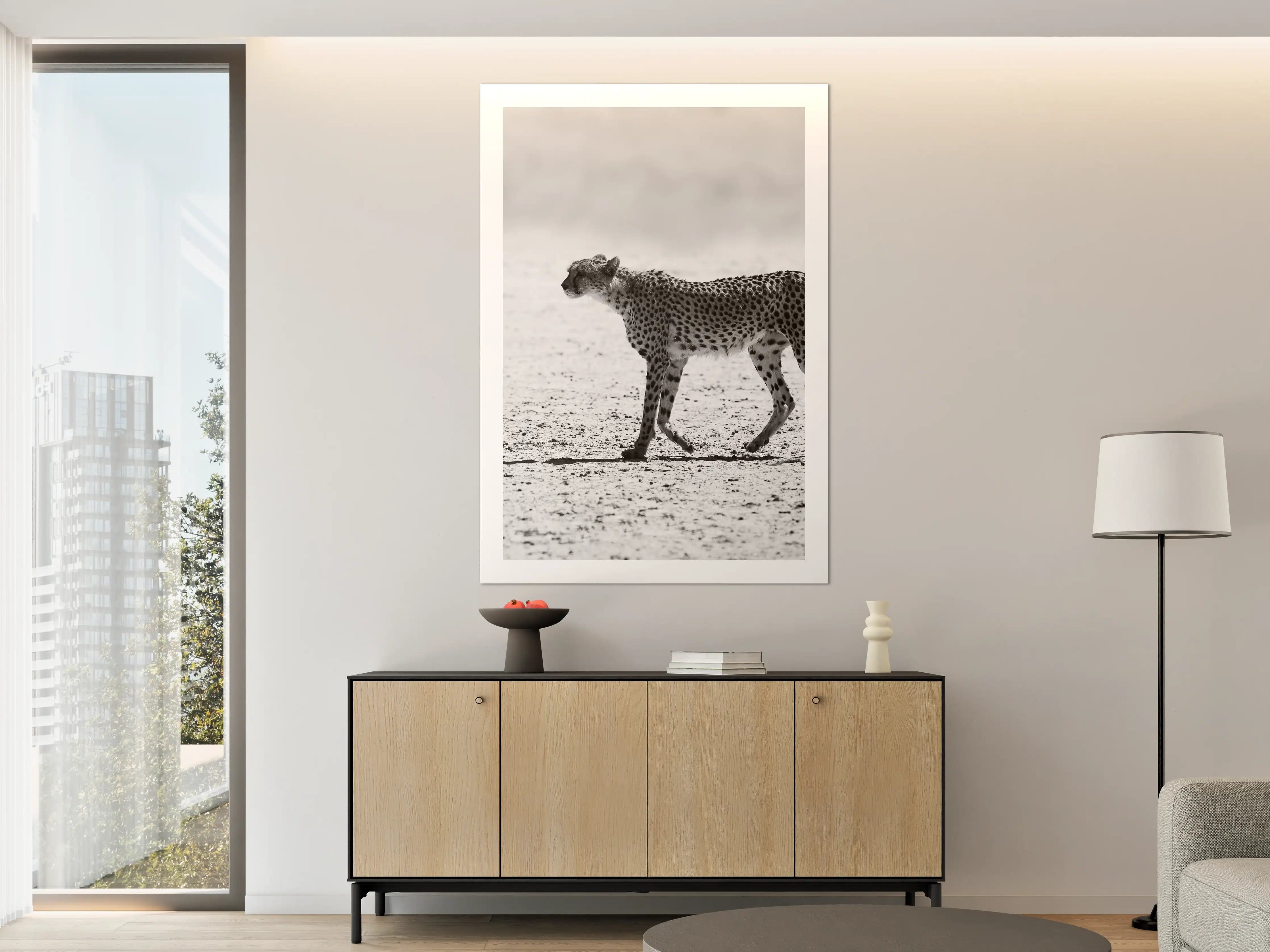 Große Wandbilder - Gepard in Schwarz-Weiß