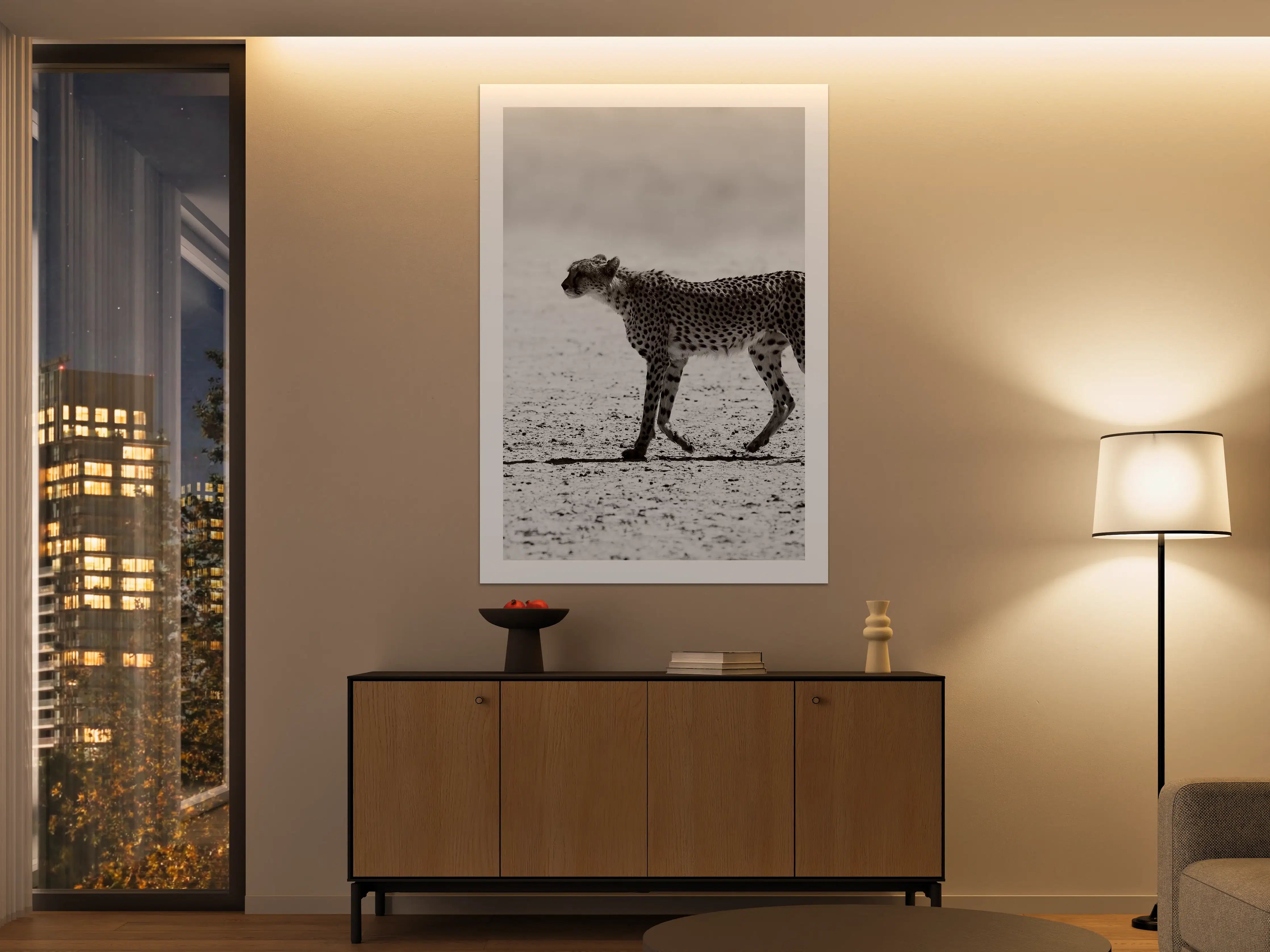 Große Wandbilder - Gepard in Schwarz-Weiß