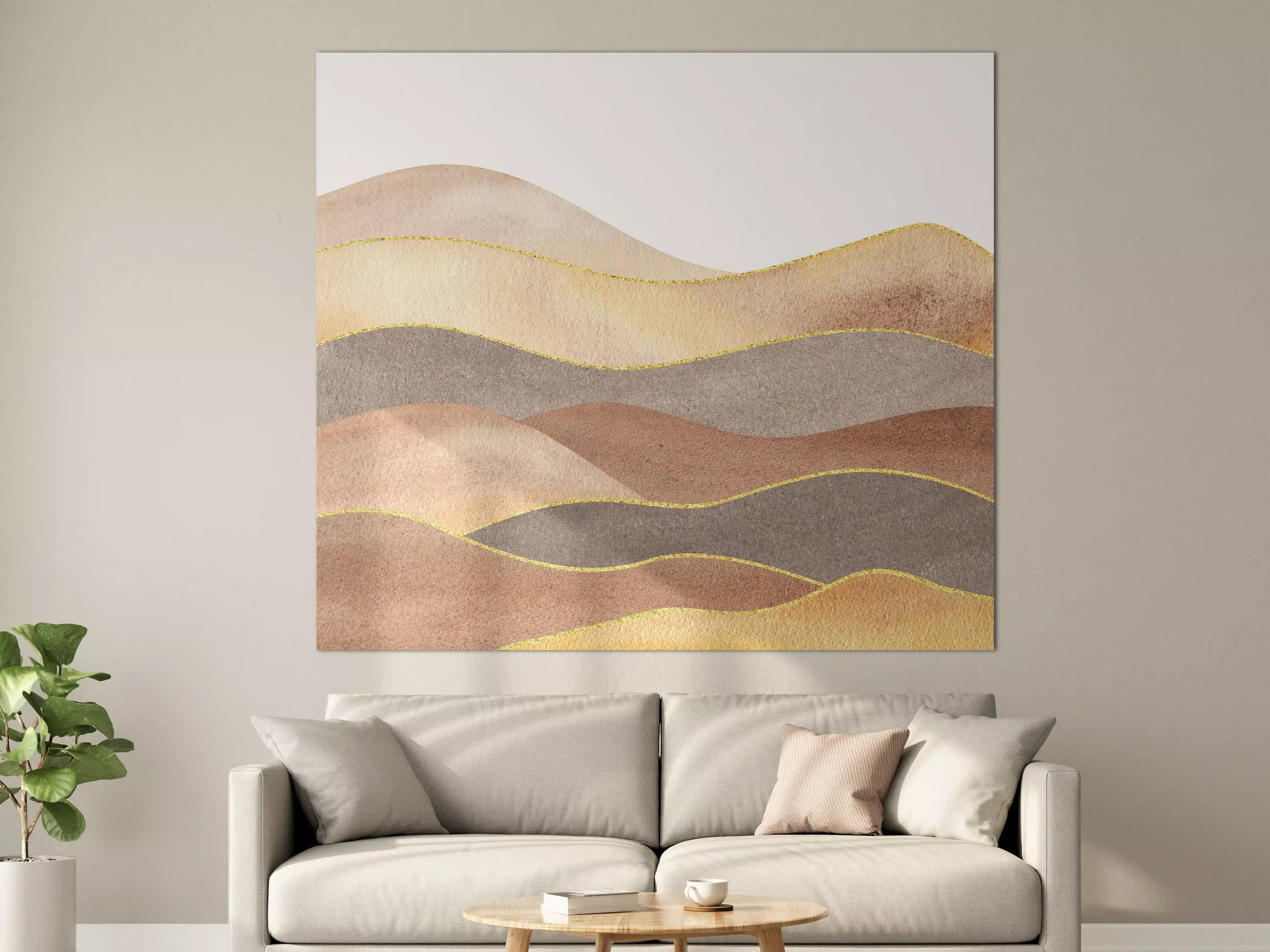 Große Wandbilder - Gewellte Bergsilhouette - Aquarellformen 