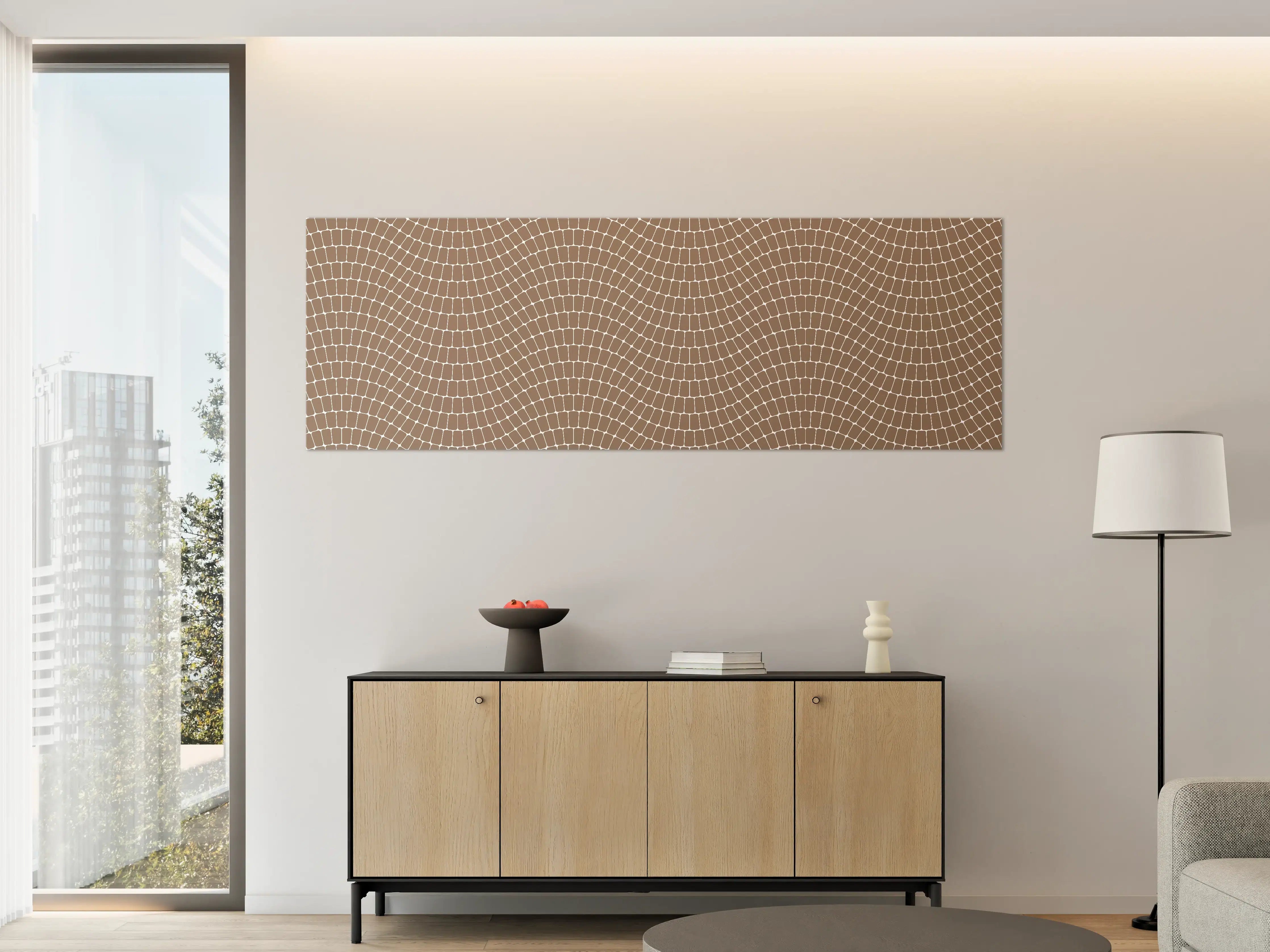 Große Wandbilder - Gewelltes Braun mit Mosaik-Struktur