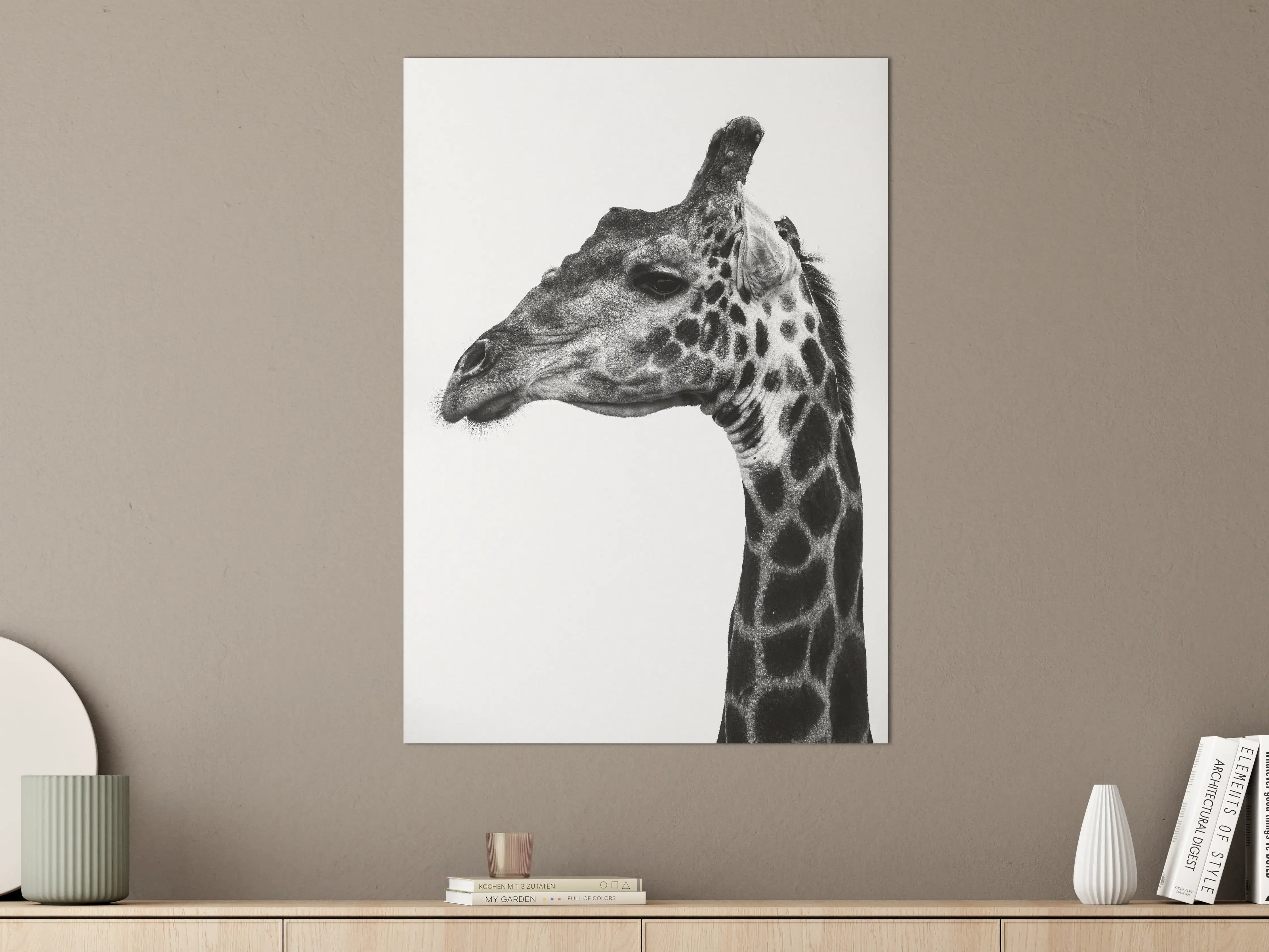 Große Wandbilder - Giraffe - schwarz-weiß