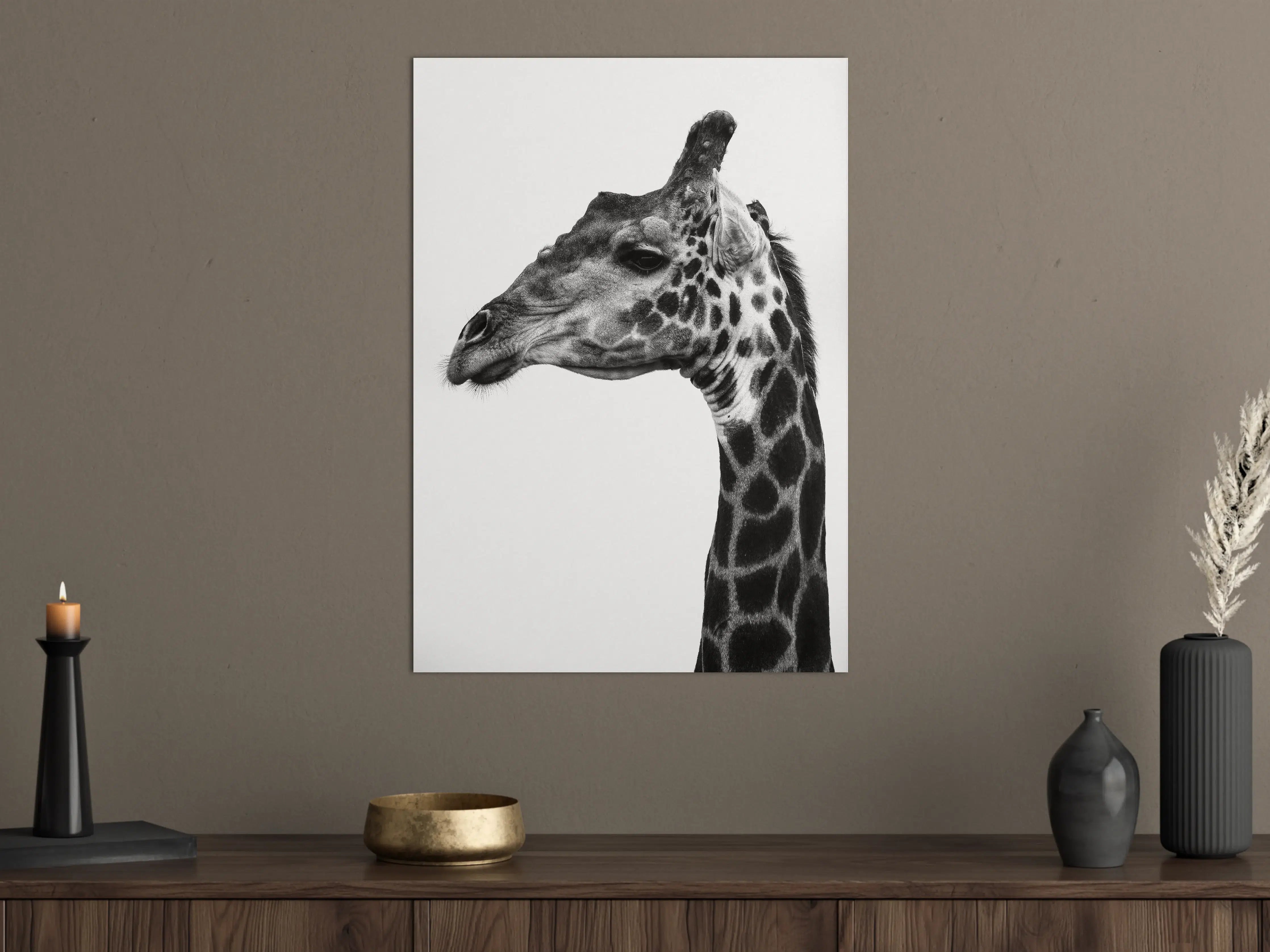 Große Wandbilder - Giraffe - schwarz-weiß