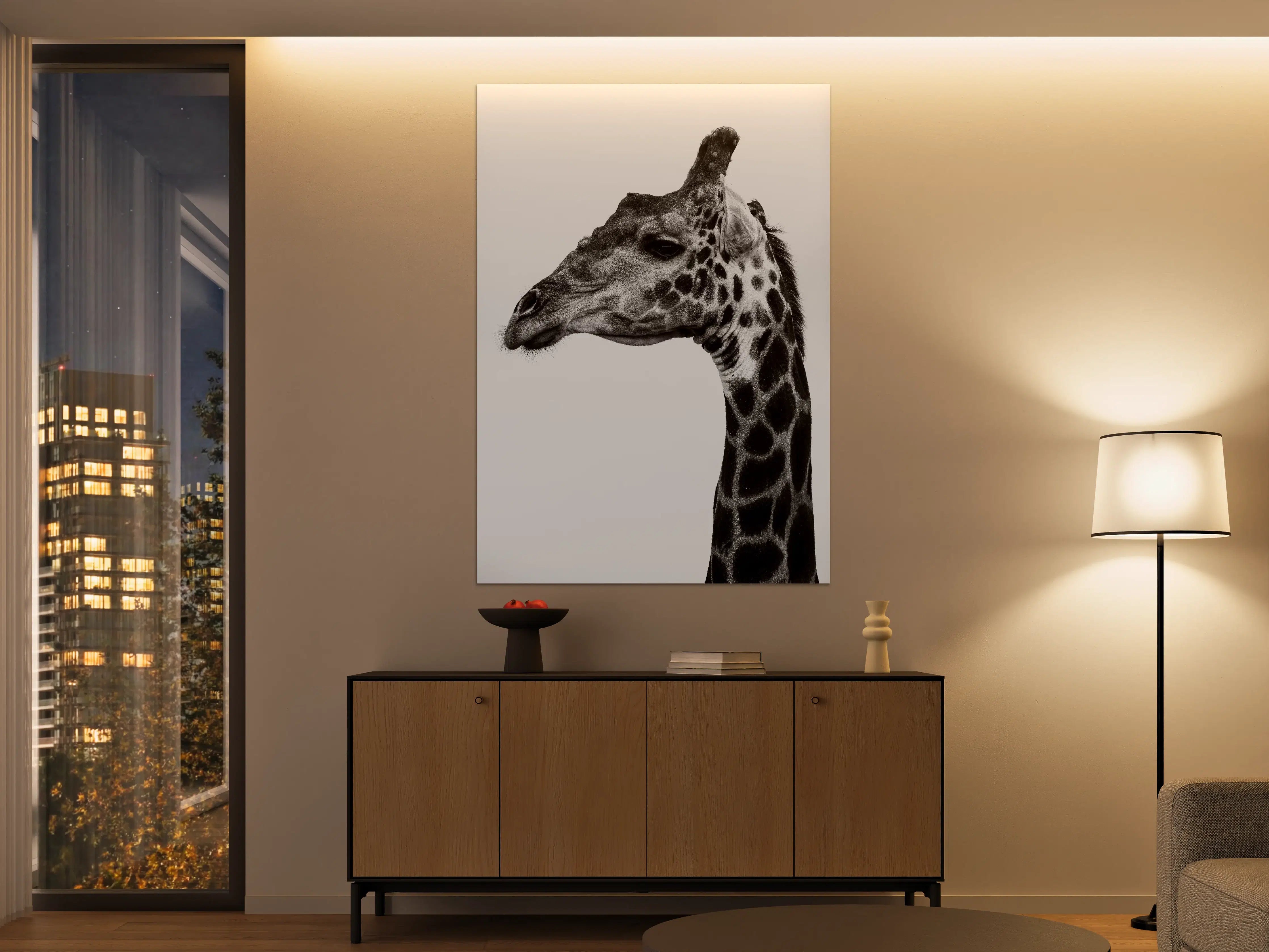 Große Wandbilder - Giraffe - schwarz-weiß