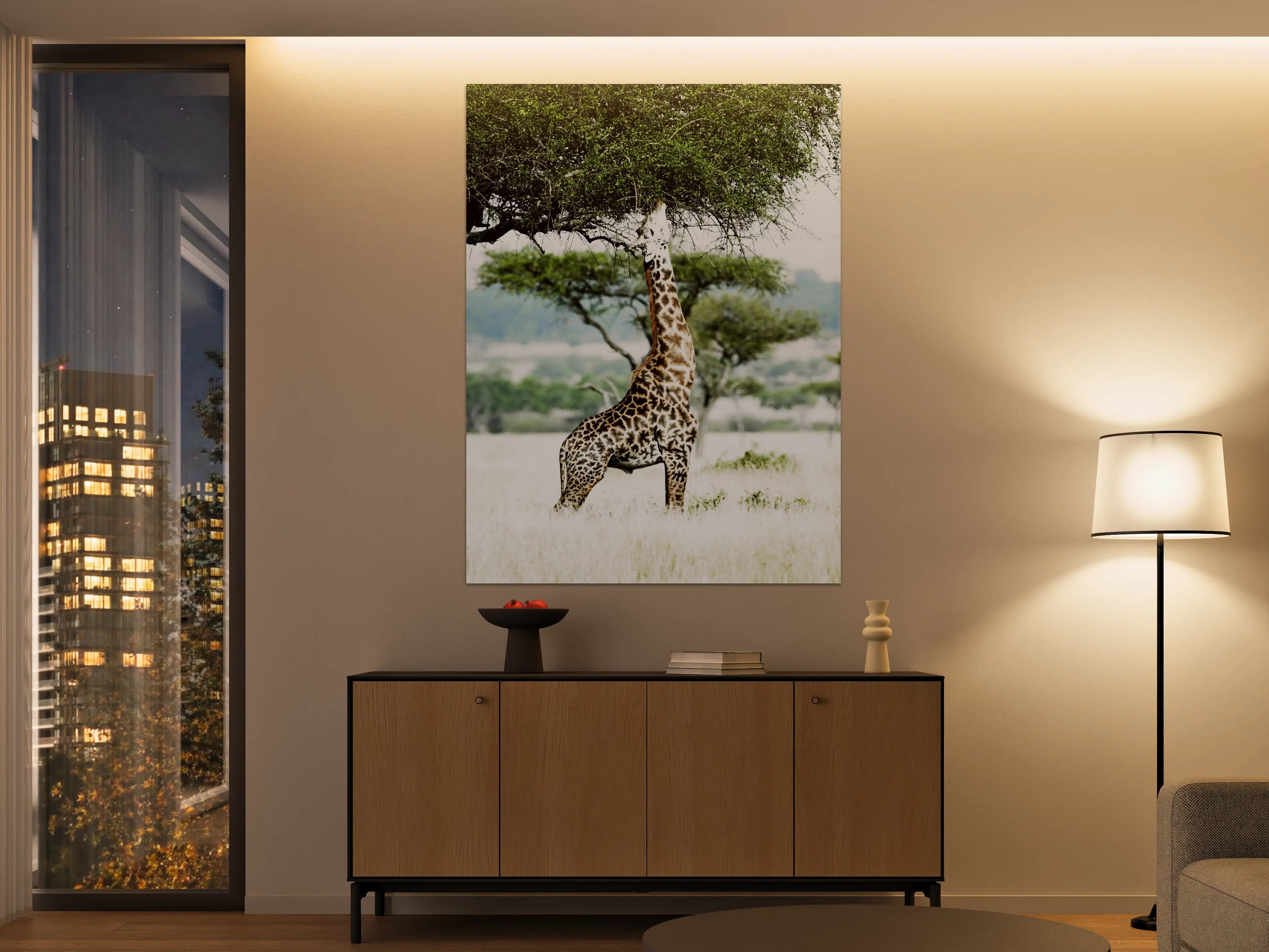 Große Wandbilder - Giraffe in der Savanne