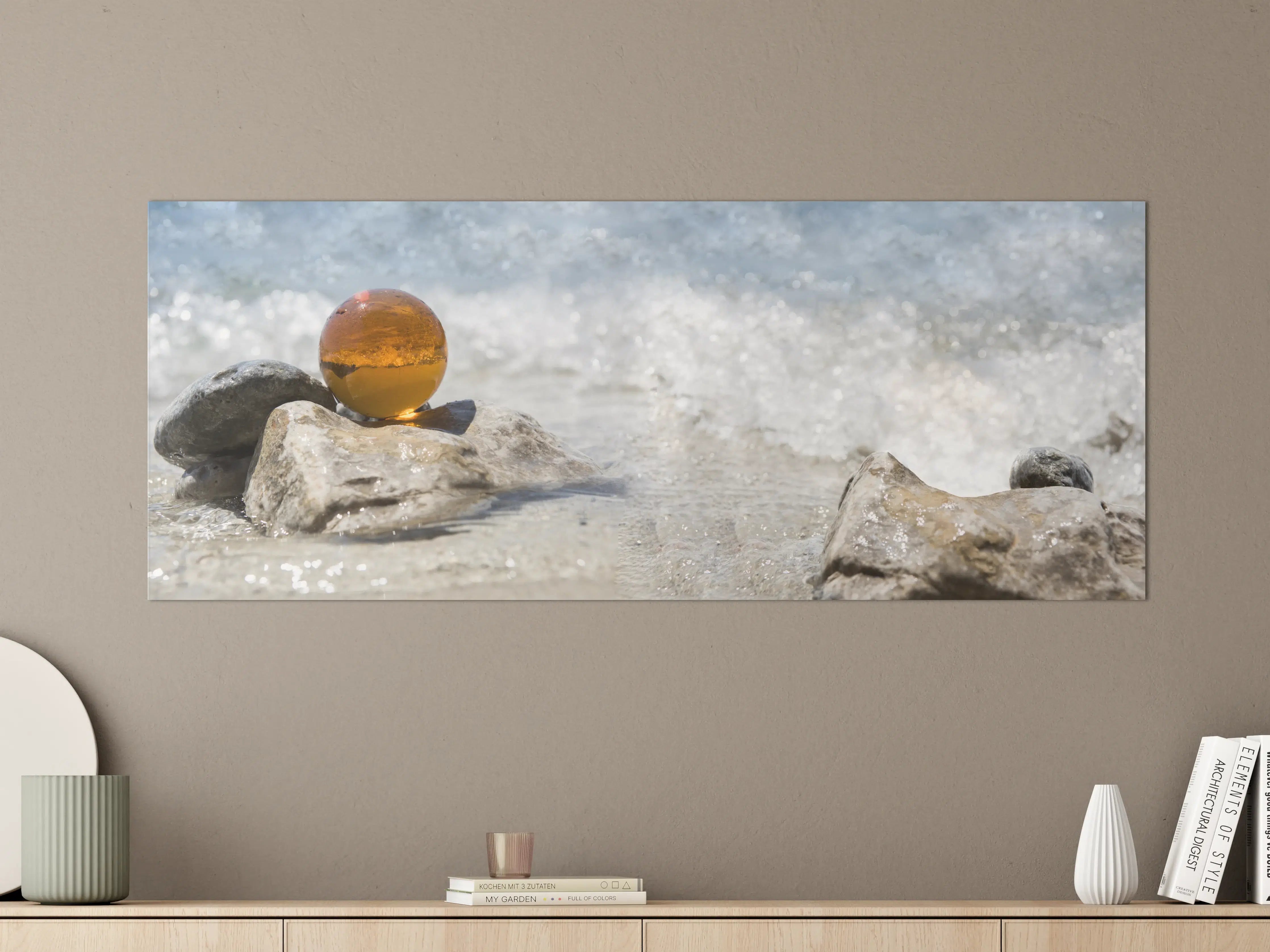 Große Wandbilder - Glaskugel am Strand