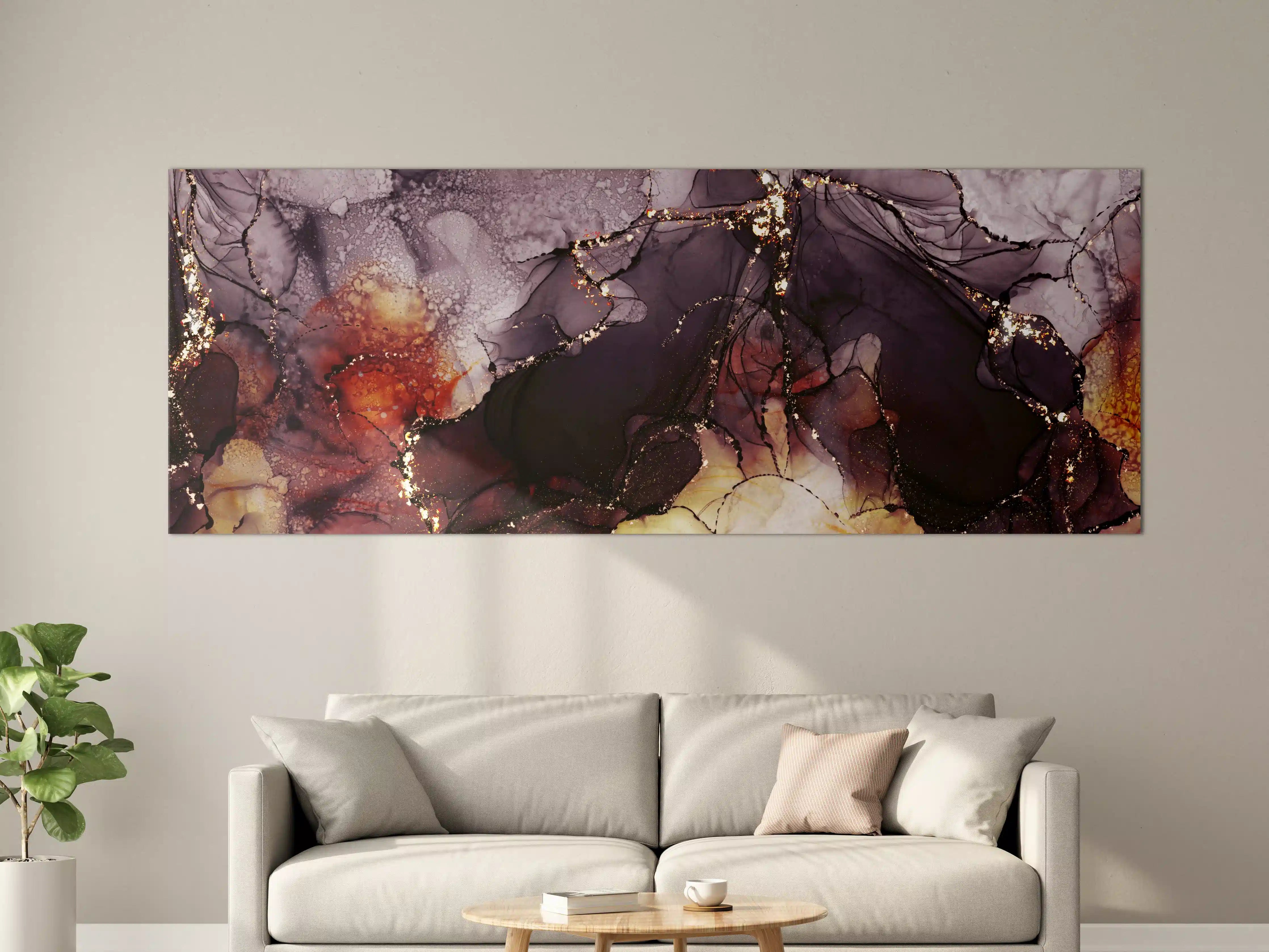 Große Wandbilder - Gold-Schimmer Fluid Art Design