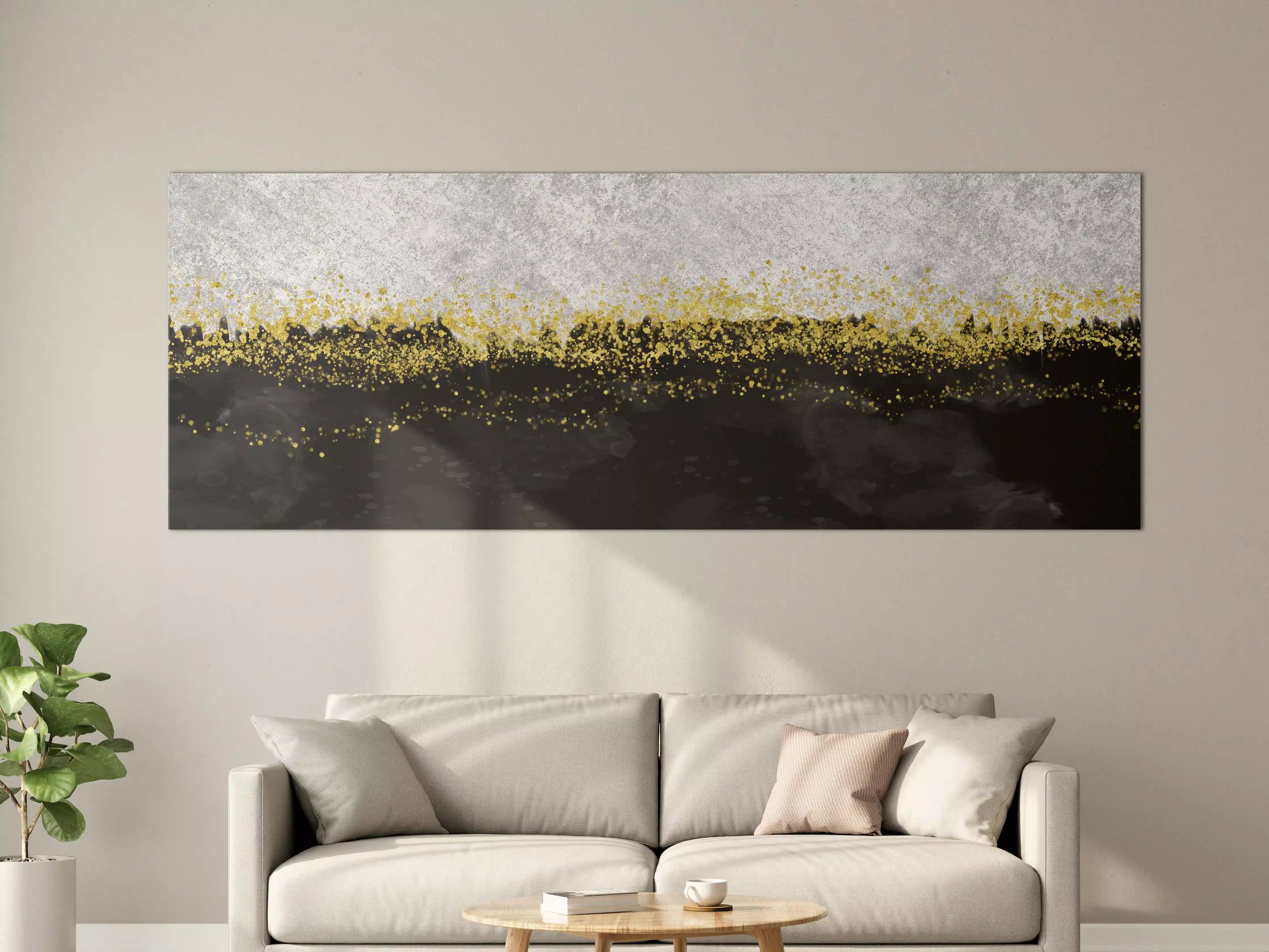 Große Wandbilder - Gold-Schwarz-Weiß Resin Geode