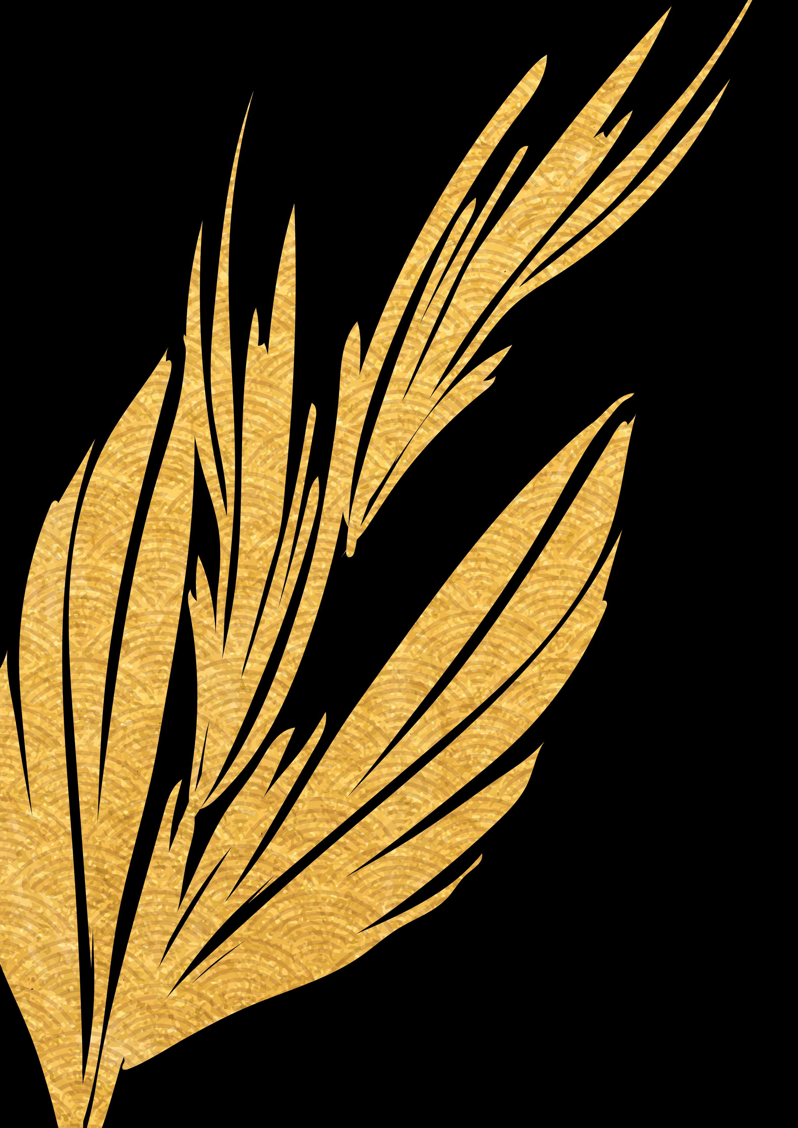 Große Wandbilder-Goldene Blätter auf schwarzem Hintergrund
